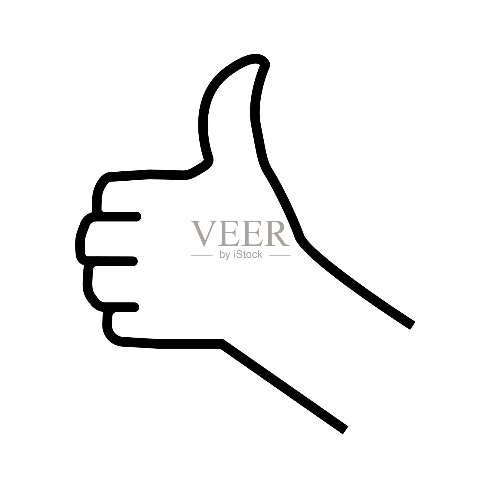 点赞图标轮廓插画图片素材