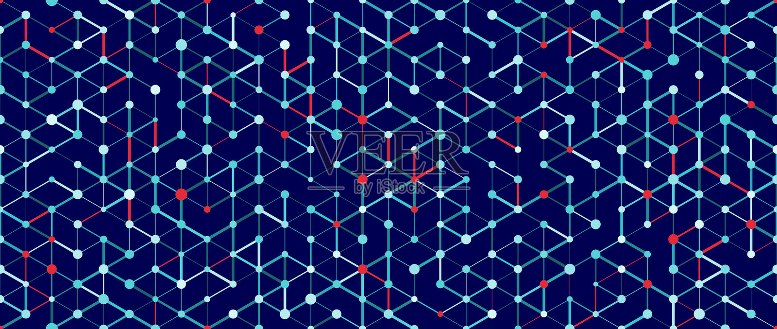 现代抽象无缝背景，带有点和三角形。医疗或连接数据概念。插画图片素材