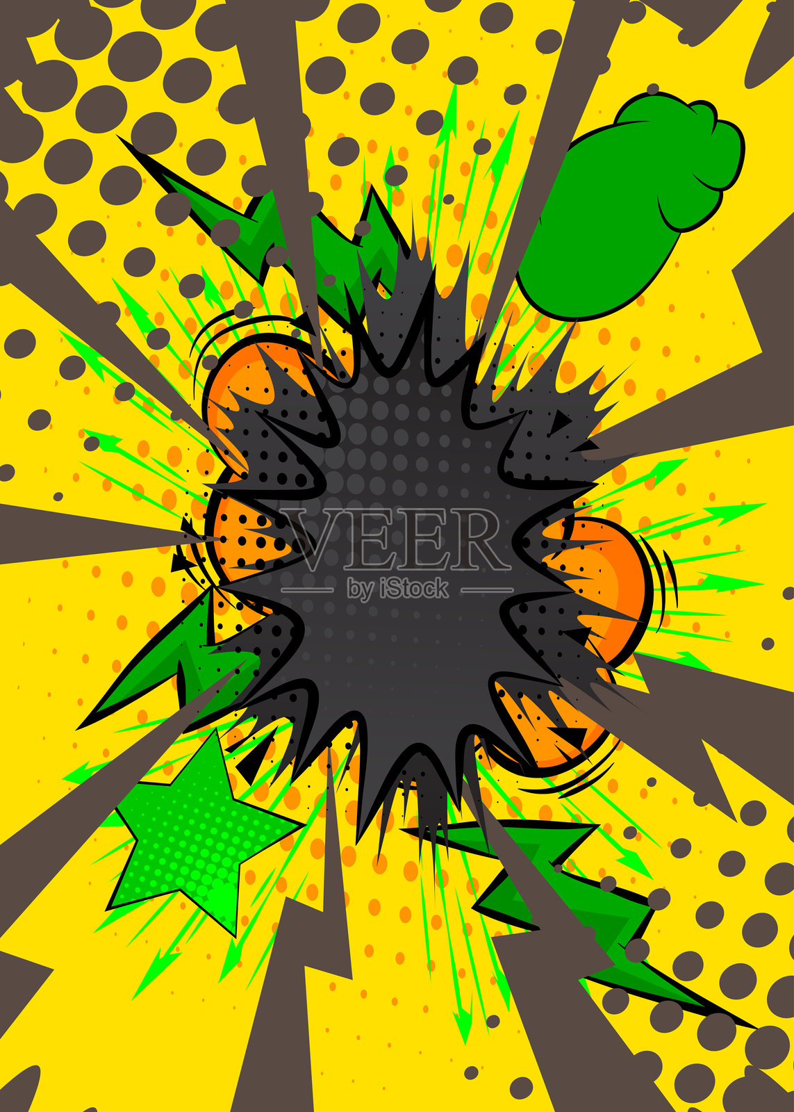 卡通色彩丰富的漫画书背景。复古矢量漫画波普艺术设计。插画图片素材