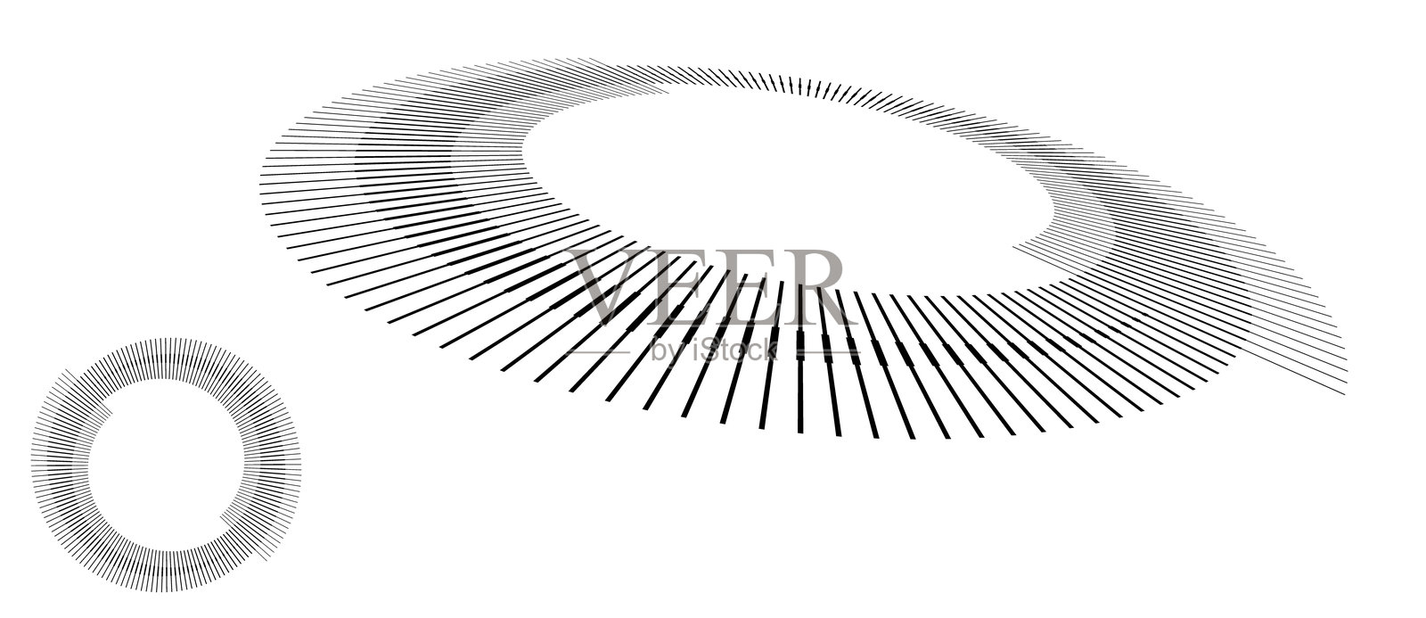 黑色线条的螺旋形动态抽象矢量背景或标志或图标。带有圆形线条的抽象背景。白色背景上的艺术插图，具有透视效果。插画图片素材