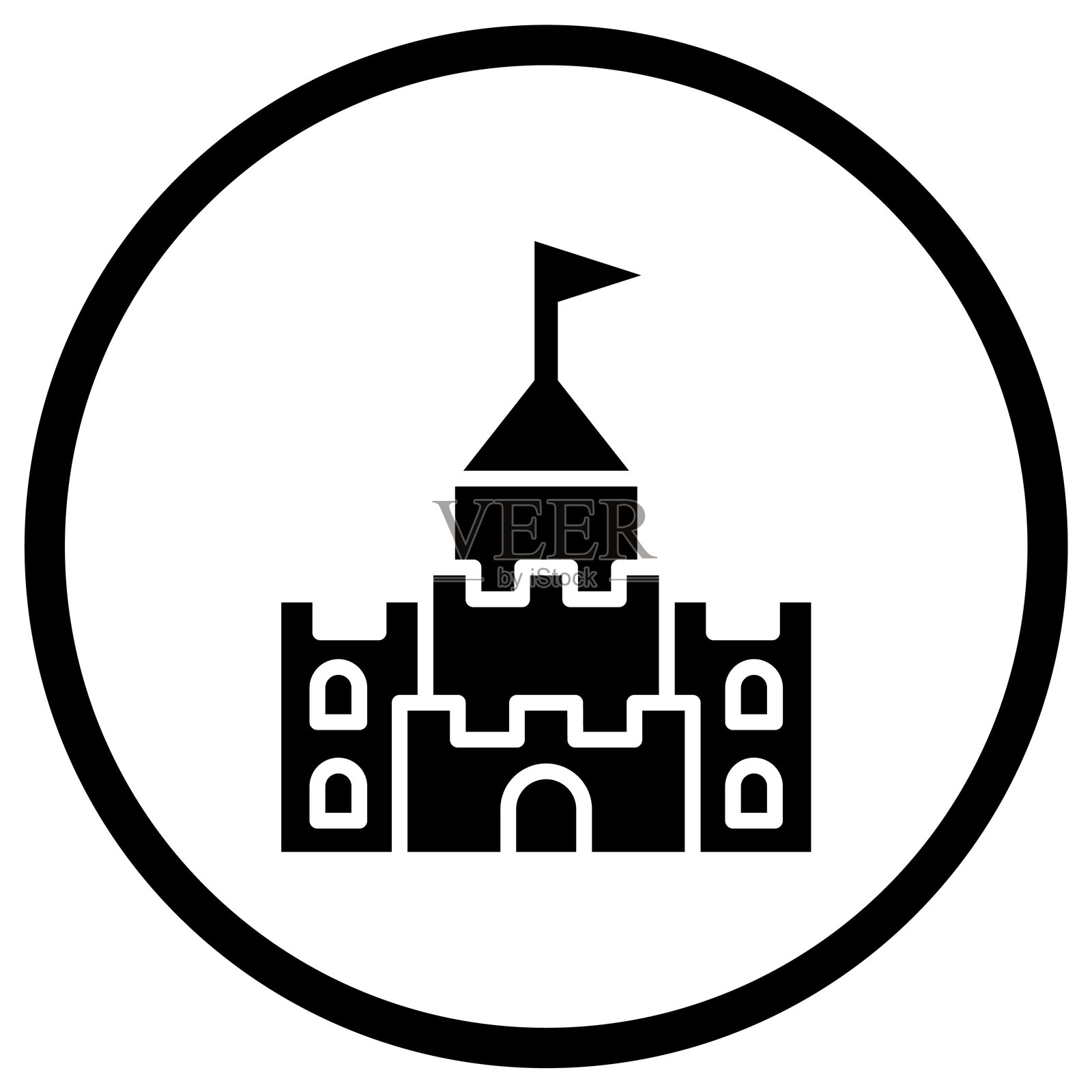 沙堡矢量图标设计插图插画图片素材