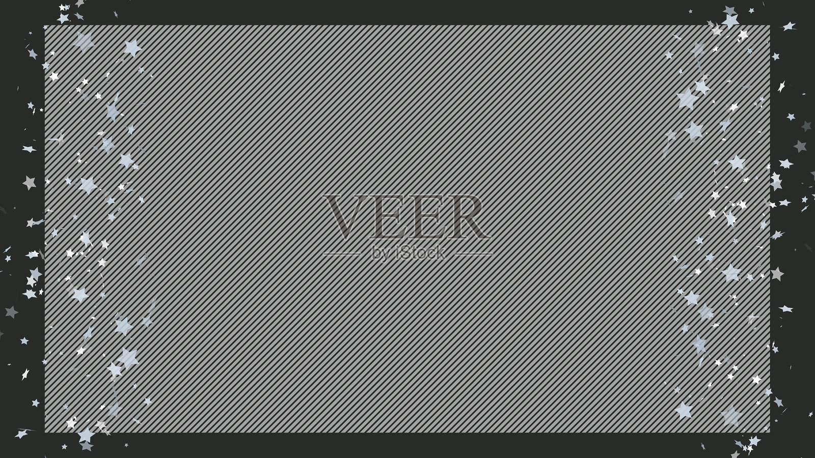 星星在条纹背景框上左右落下的背景框插图。插画图片素材