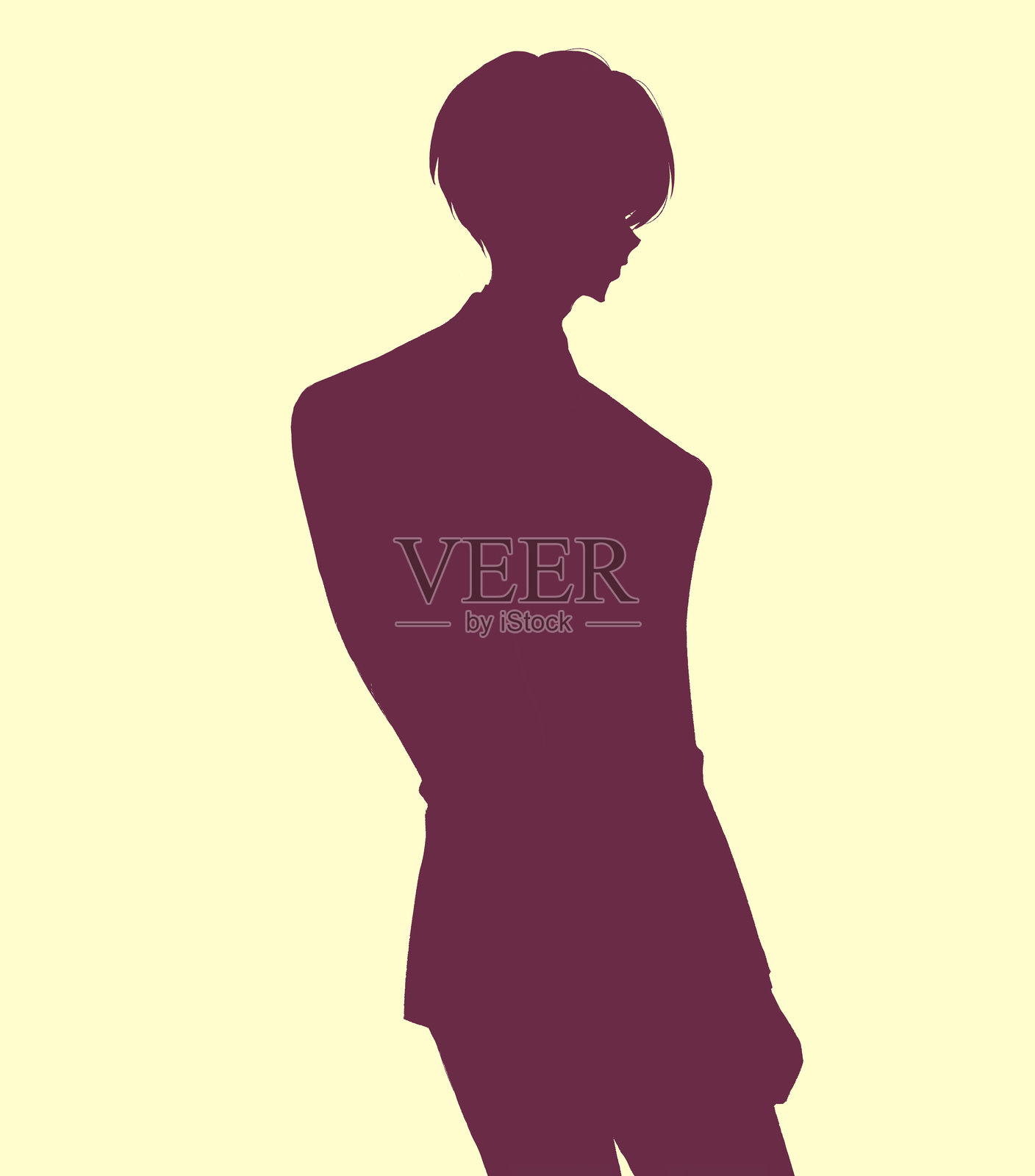 穿着西装的男性办公室工作人员转身插画图片素材