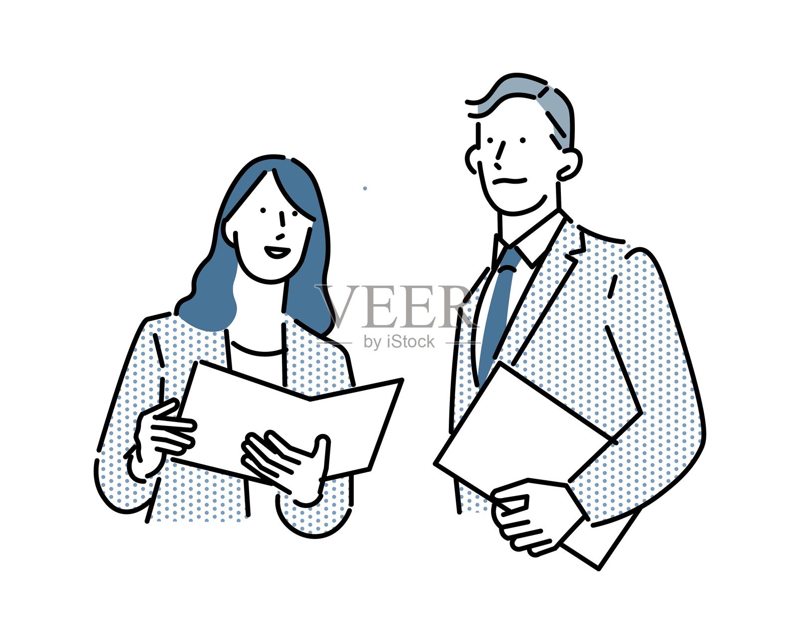 男女商务人士矢量插图插画图片素材