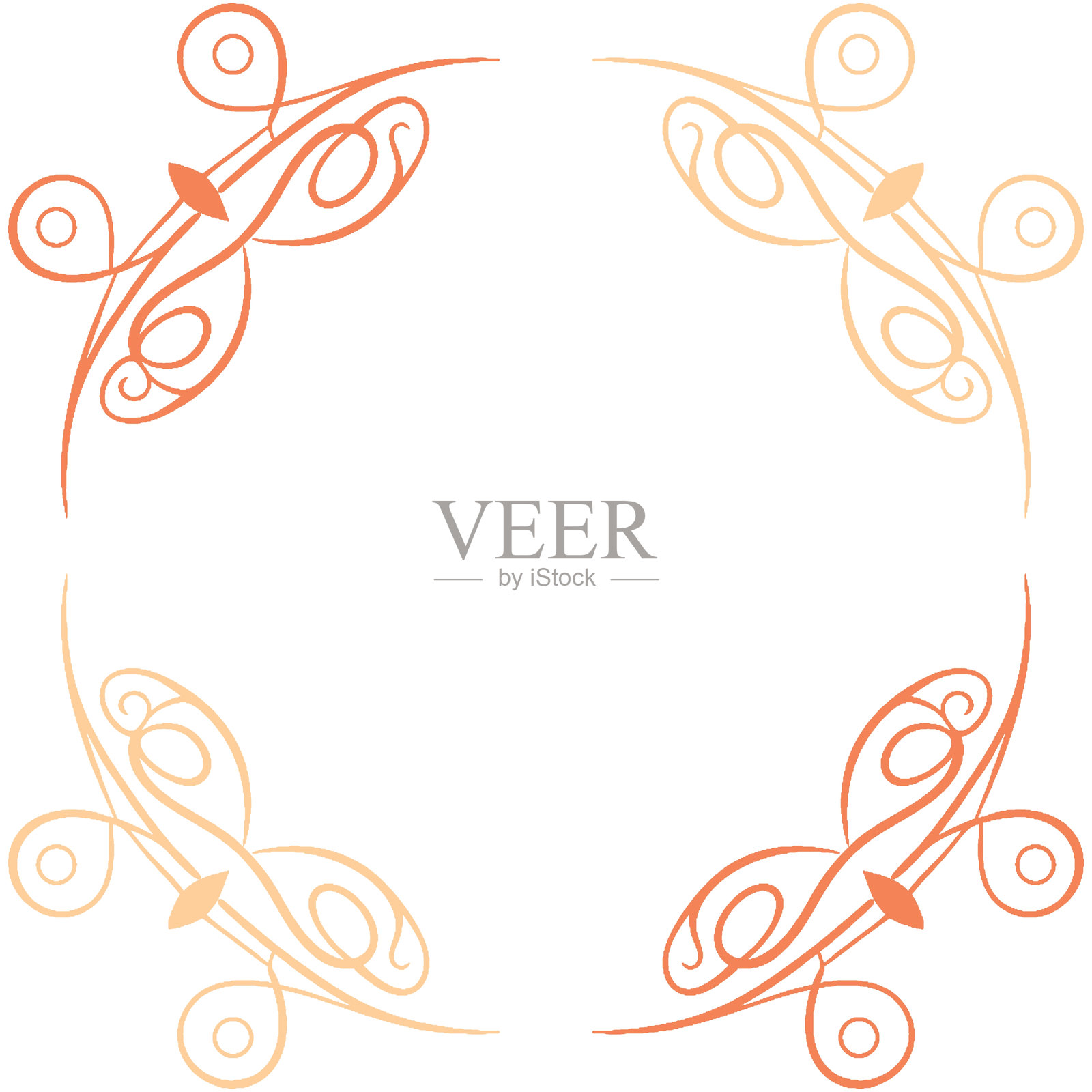 装饰性复古花纹的矢量插图。复古风格。插画图片素材