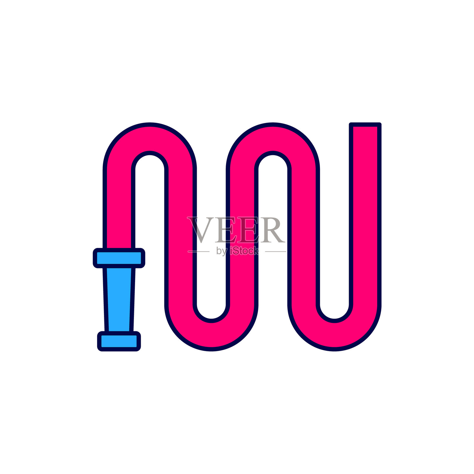 填充轮廓的消防水带卷盘图标，背景为白色。矢量图。插画图片素材