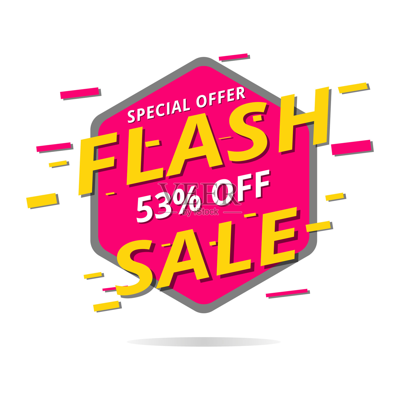 限时特卖，特别优惠53%折扣插画图片素材