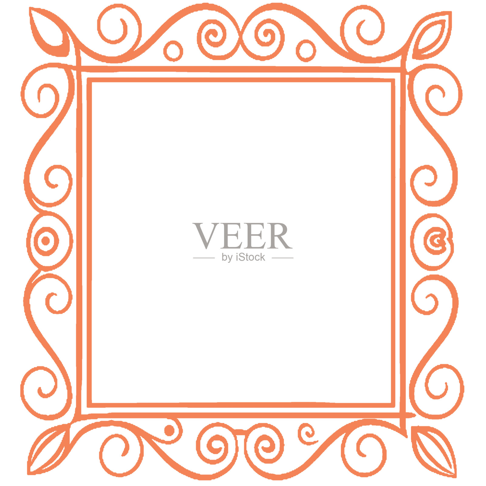 装饰性复古花纹的矢量插图。复古风格。插画图片素材