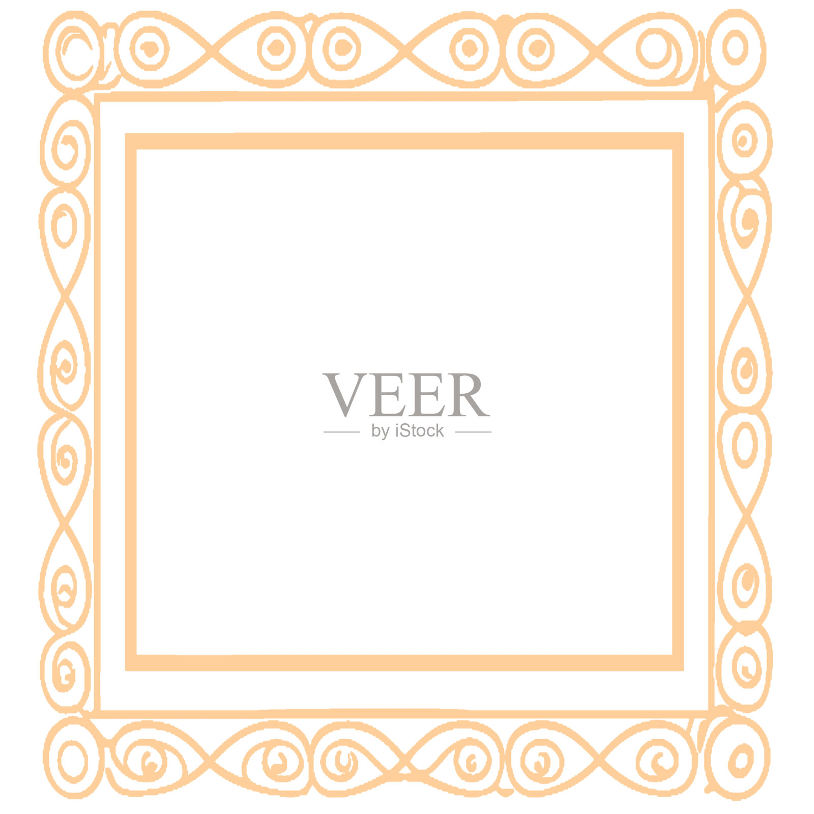 装饰性复古花纹的矢量插图。复古风格。插画图片素材