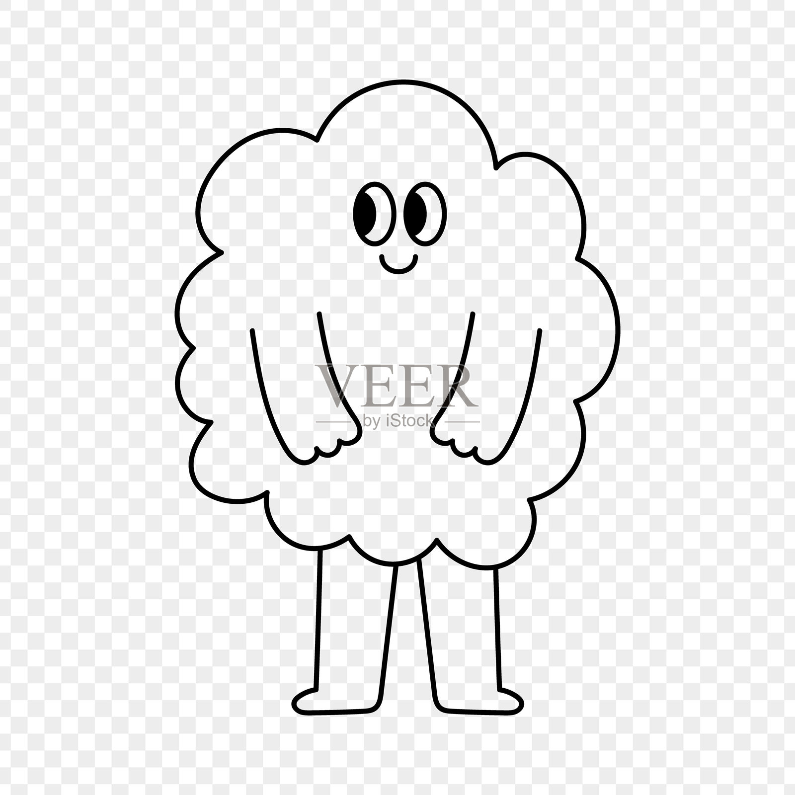 可爱的卡通涂鸦角色。插画图片素材