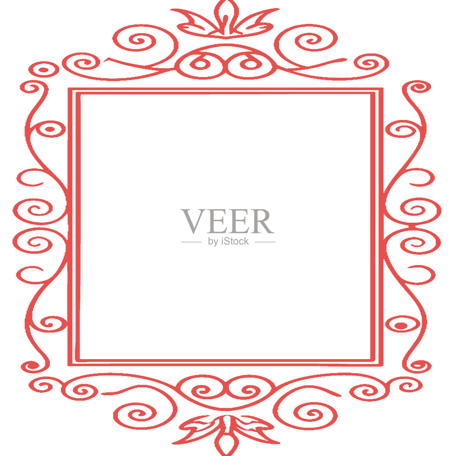 装饰性复古花纹的矢量插图。复古风格。插画图片素材