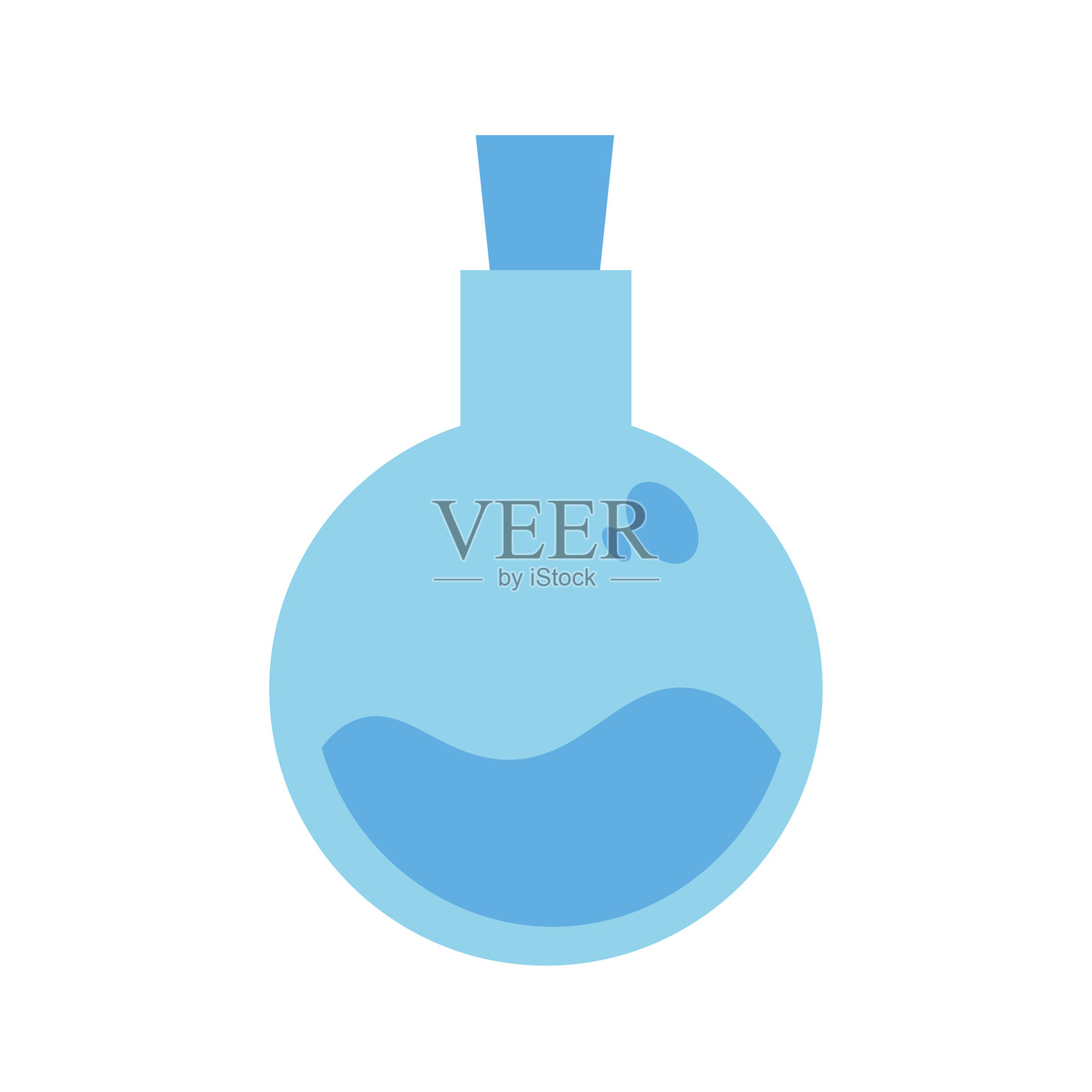 孤立的蓝色魔法药水图标插画图片素材