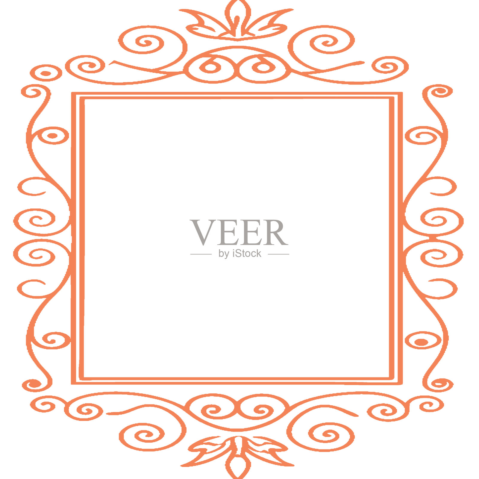 装饰性复古花纹的矢量插图。复古风格。插画图片素材