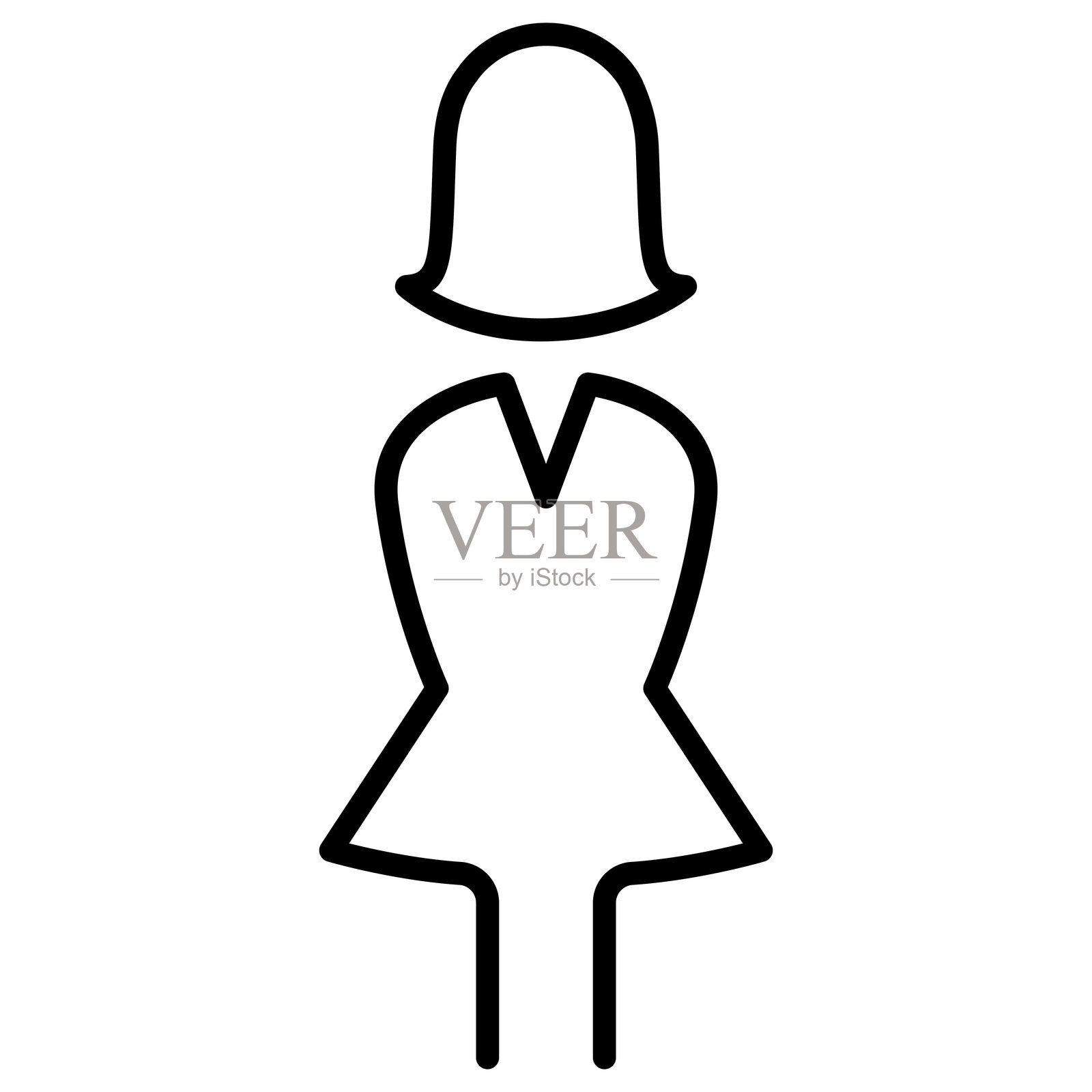 女士厕所标志图标插画图片素材