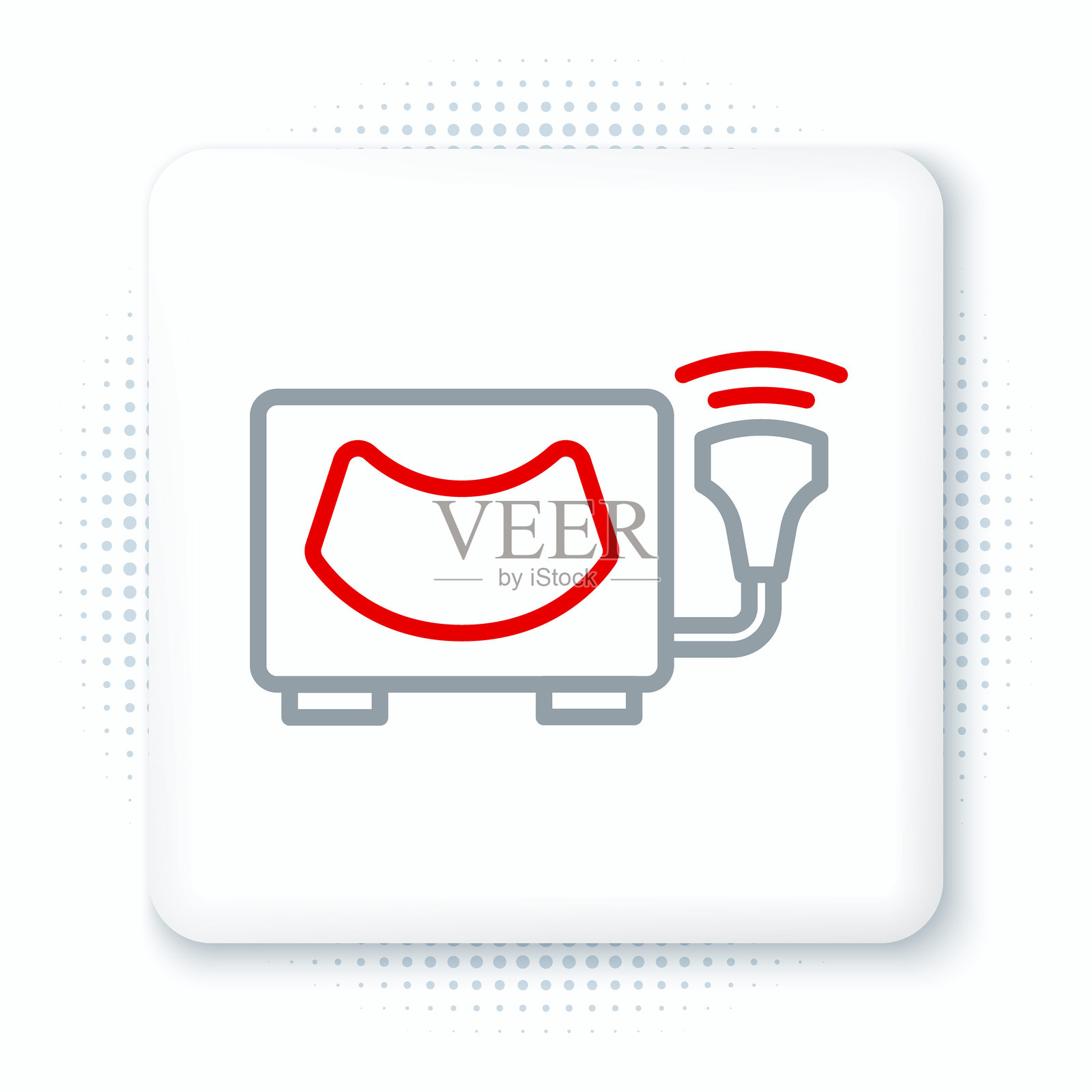 线性超声波图标，独立于白色背景。医疗设备。彩色轮廓概念。矢量图。插画图片素材