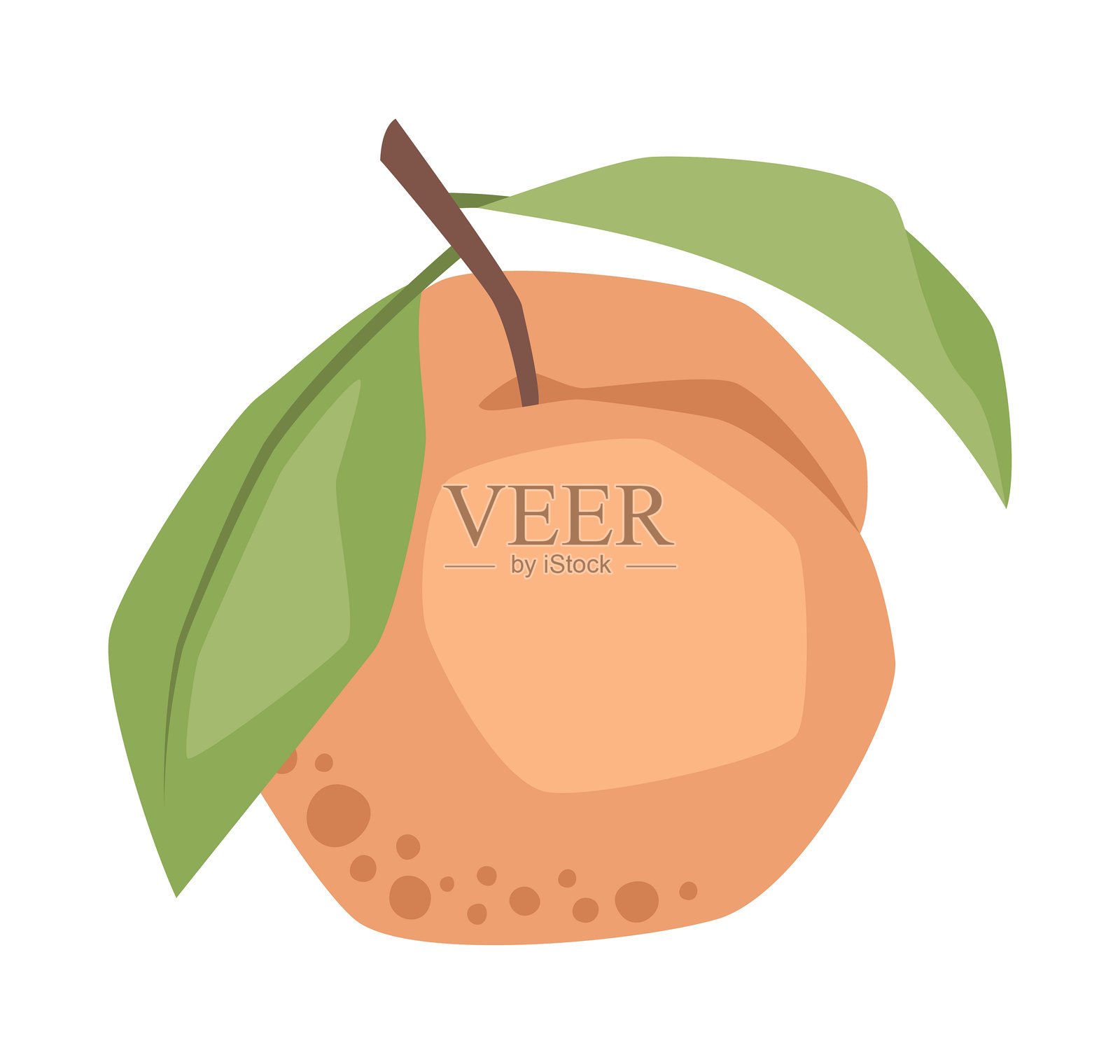 简单的桃子插图，矢量图形，独立设计插画图片素材