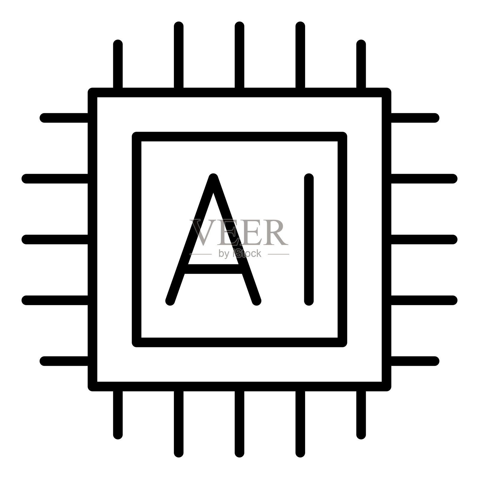 AI芯片图标插画图片素材