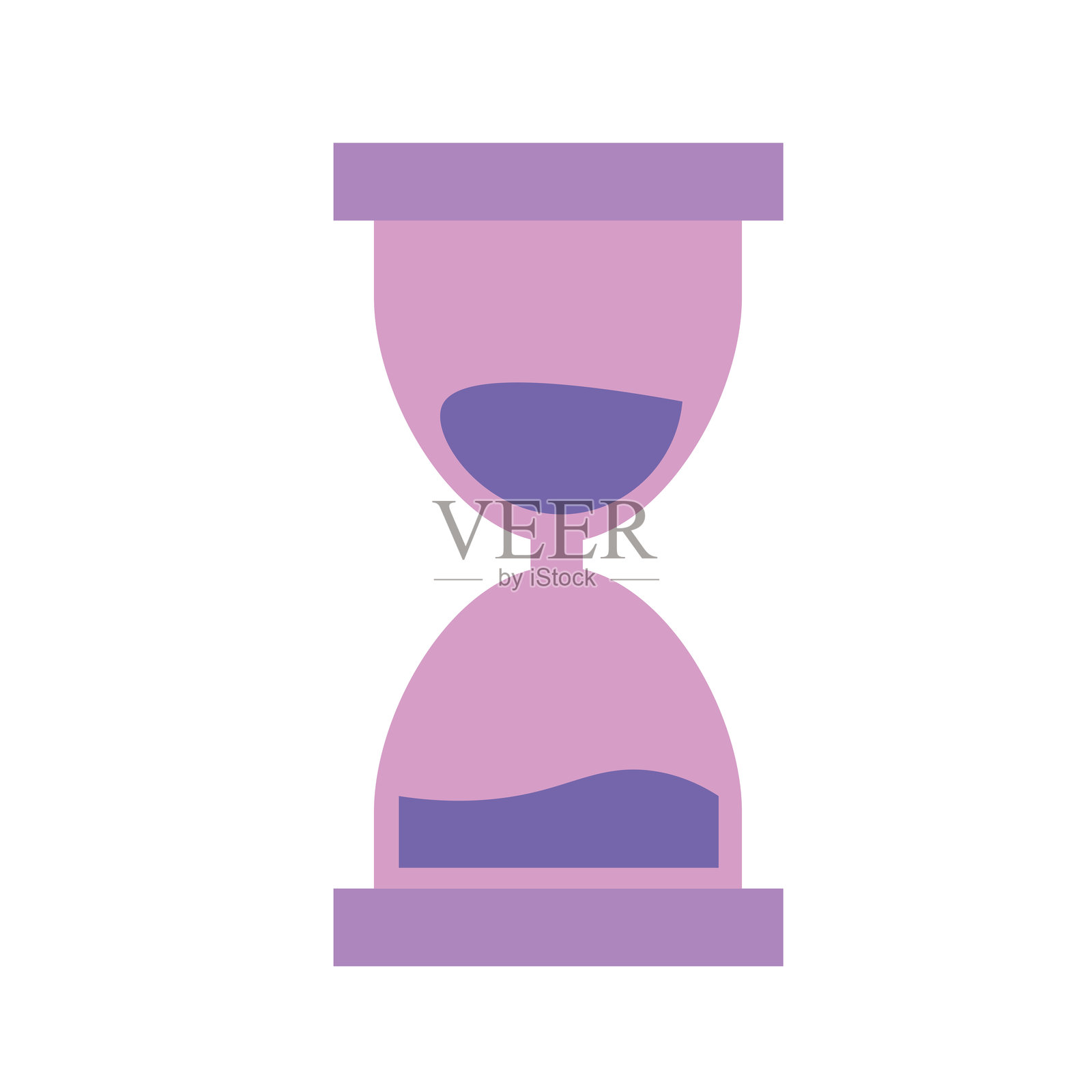 孤立的紫色沙子手表魔法图标插画图片素材