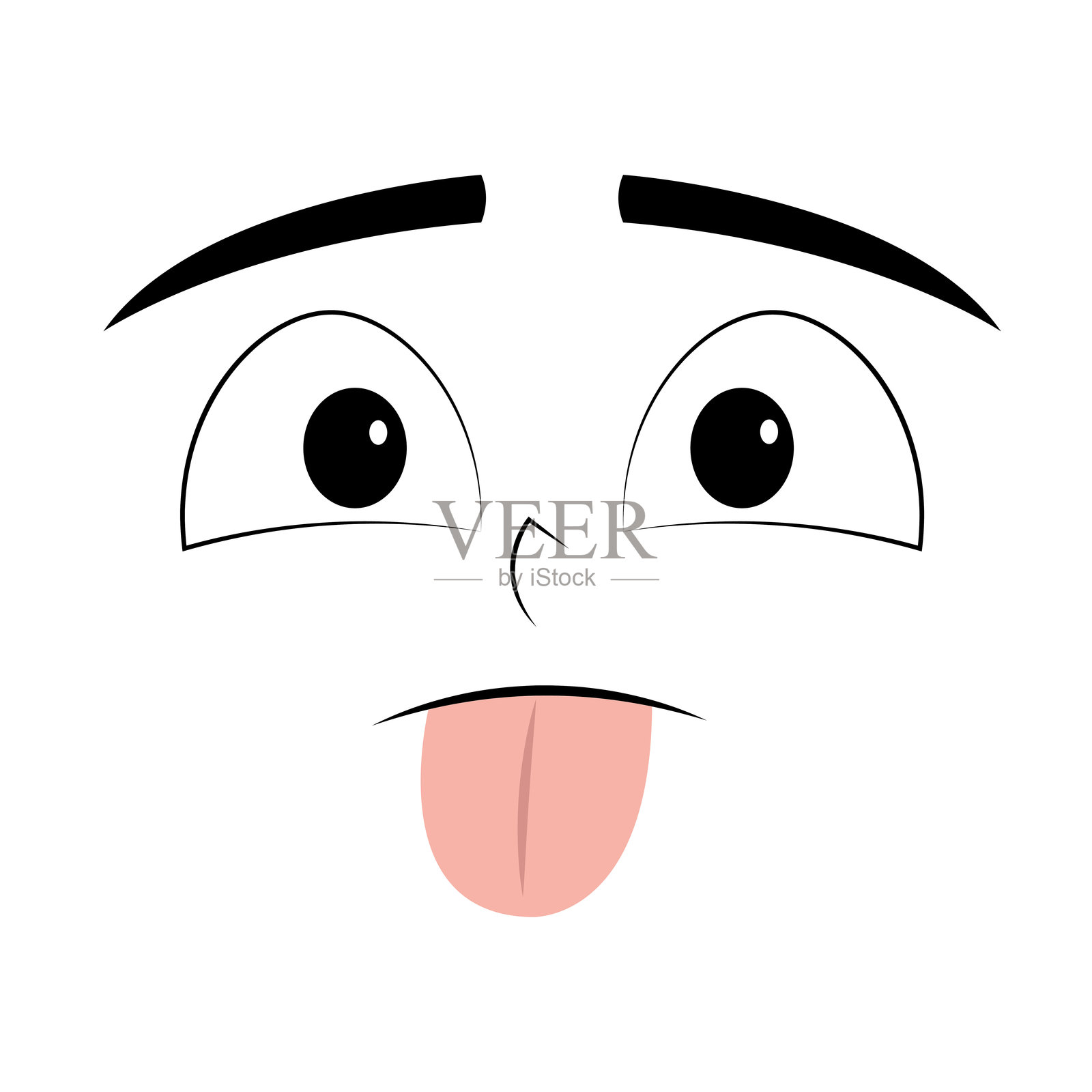 平坦的悲伤表情表情符号头像插画图片素材