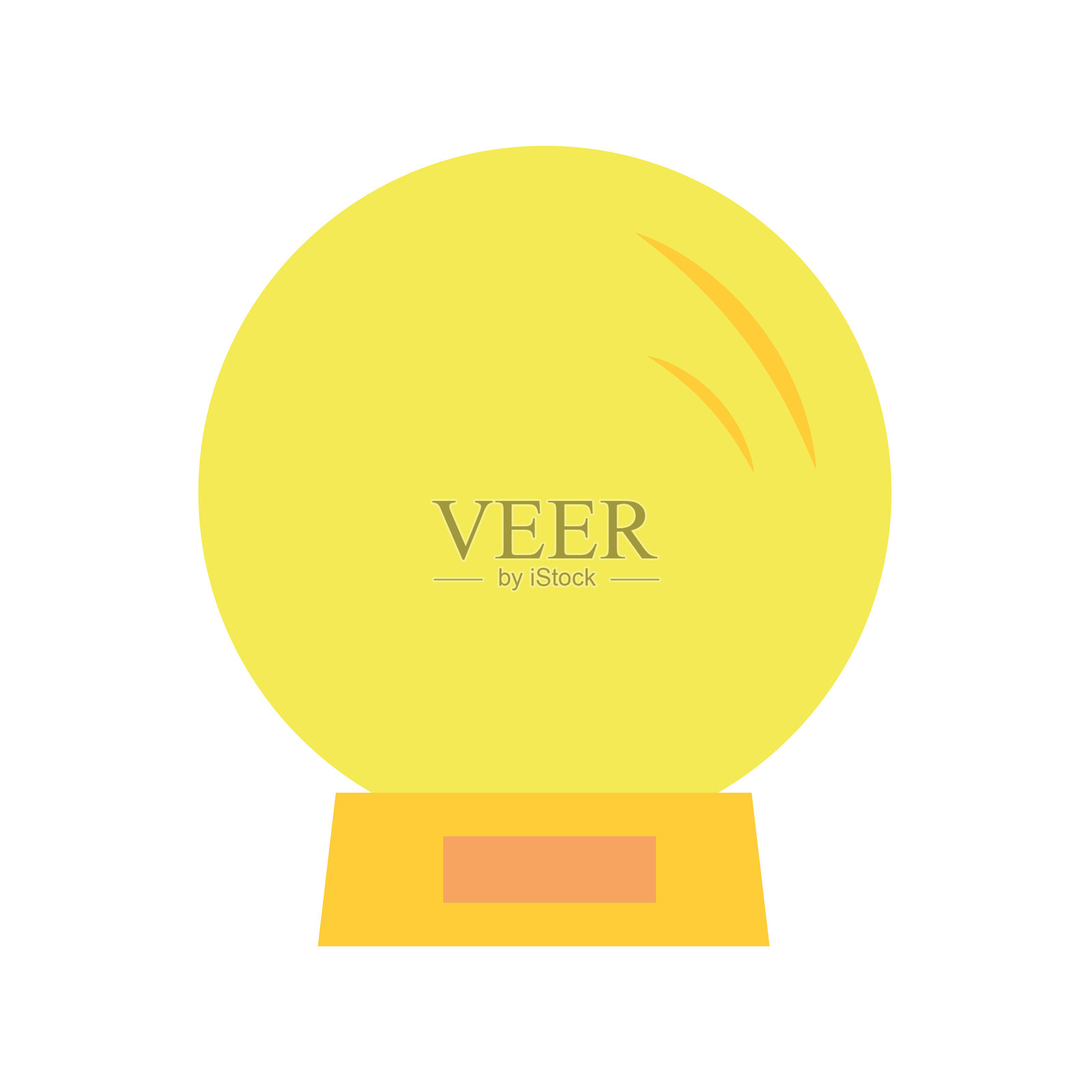 孤立的黄色水晶球魔法图标插画图片素材