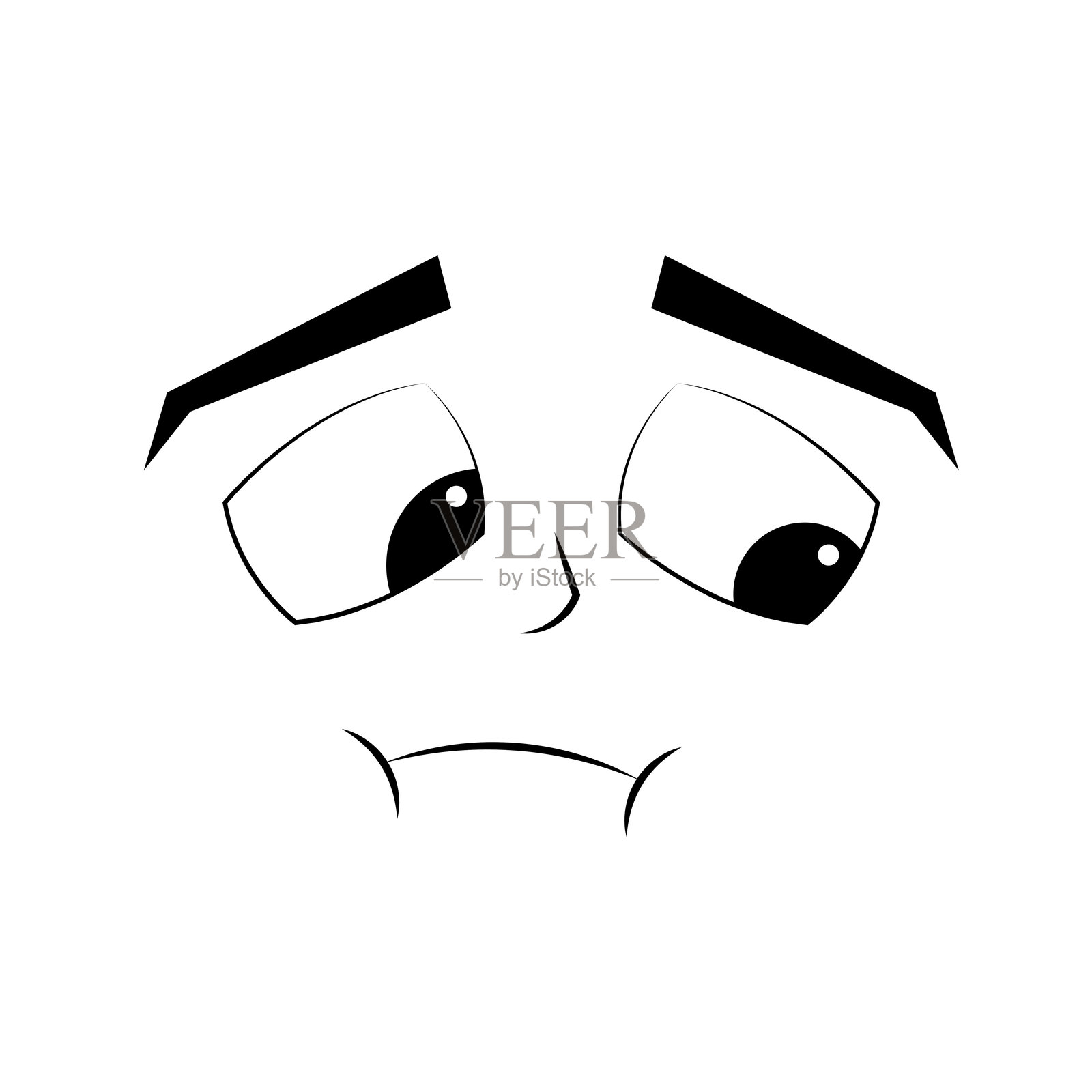 扁平的愤怒表情头像插画图片素材