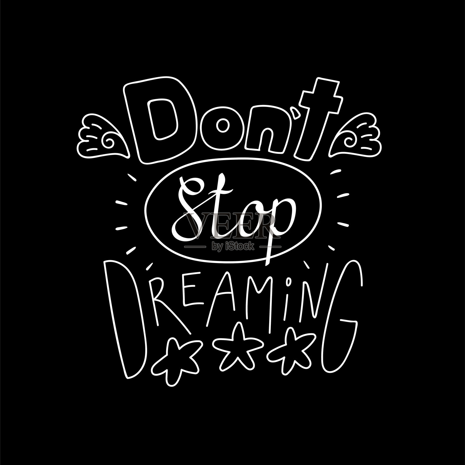 励志字母名言插画图片素材