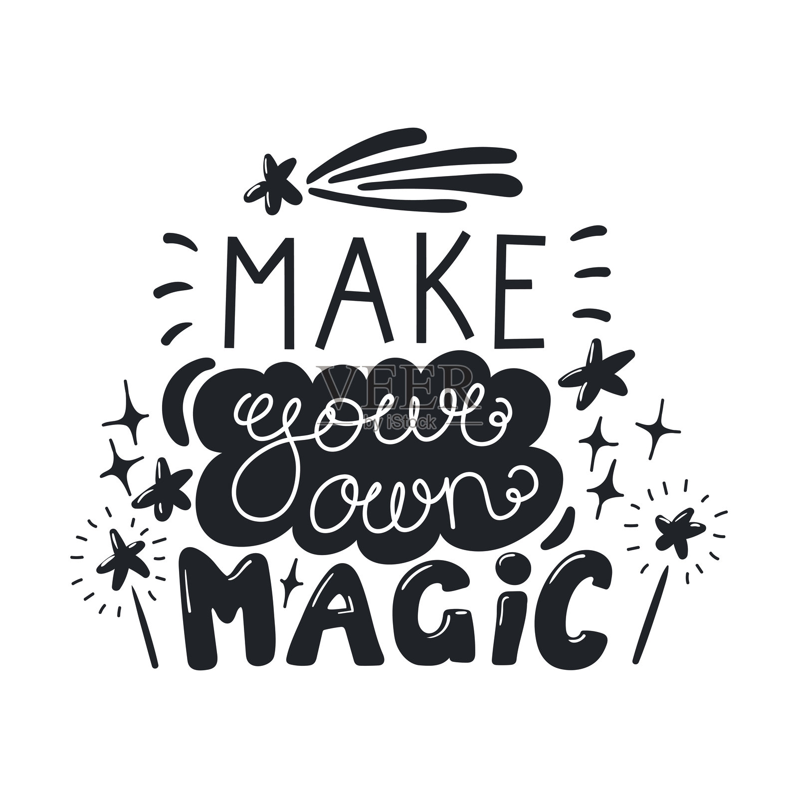 励志字母名言插画图片素材