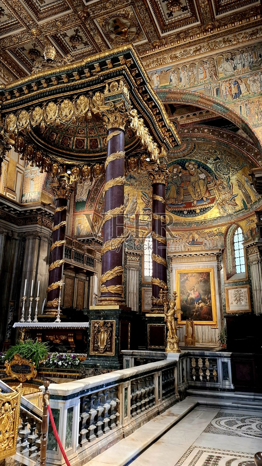 罗马圣玛利亚大教堂内部照片摄影图片