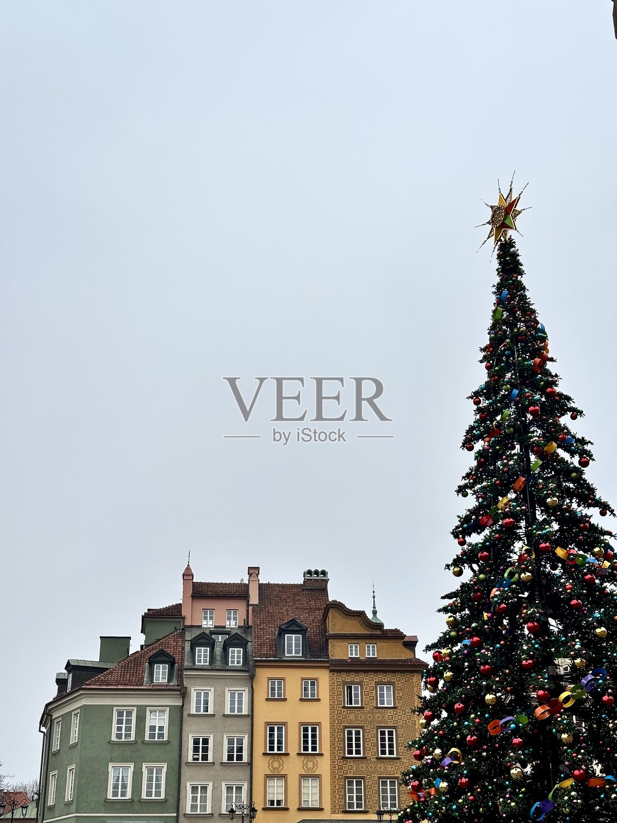 华沙老城的圣诞节照片摄影图片