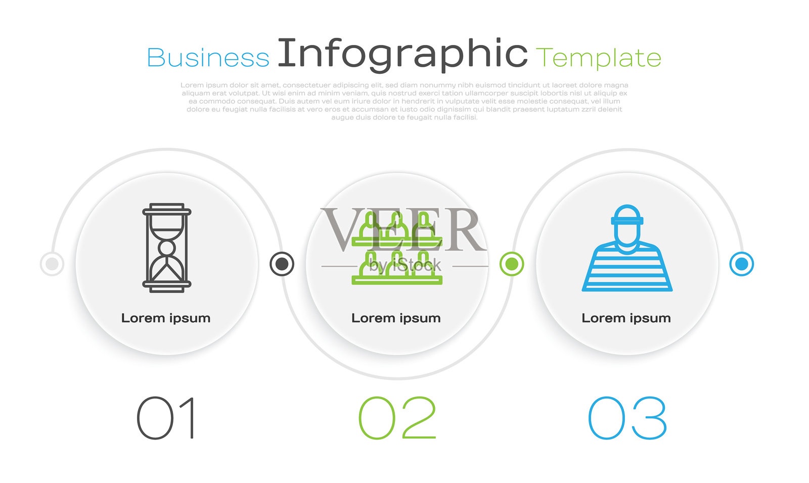 旧沙漏与沙子，陪审员与囚犯。商业信息图模板。矢量图。插画图片素材
