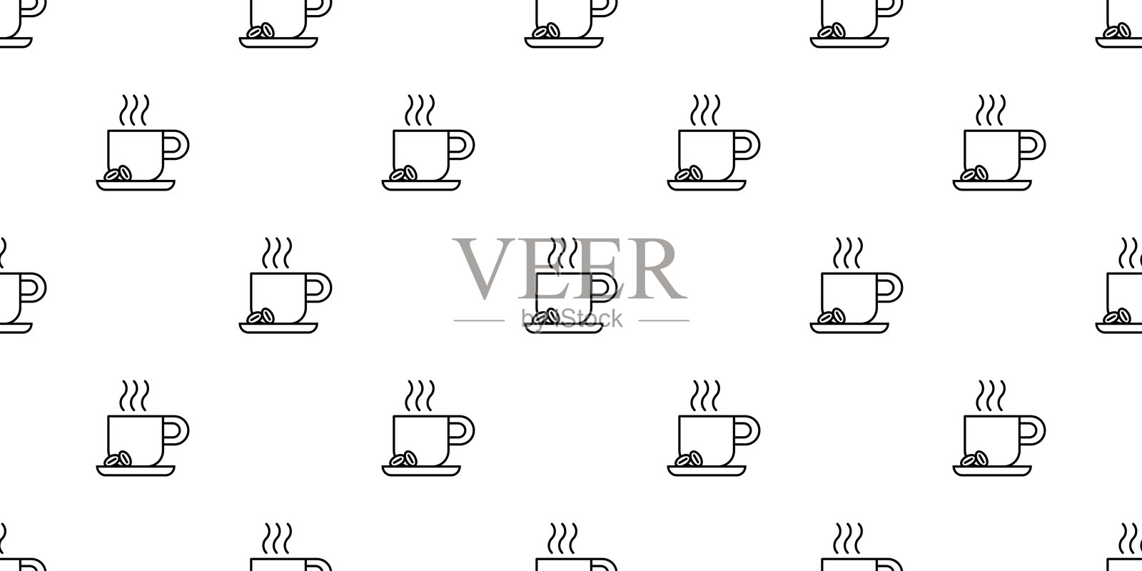 咖啡杯图案绘画艺术线条插画图片素材