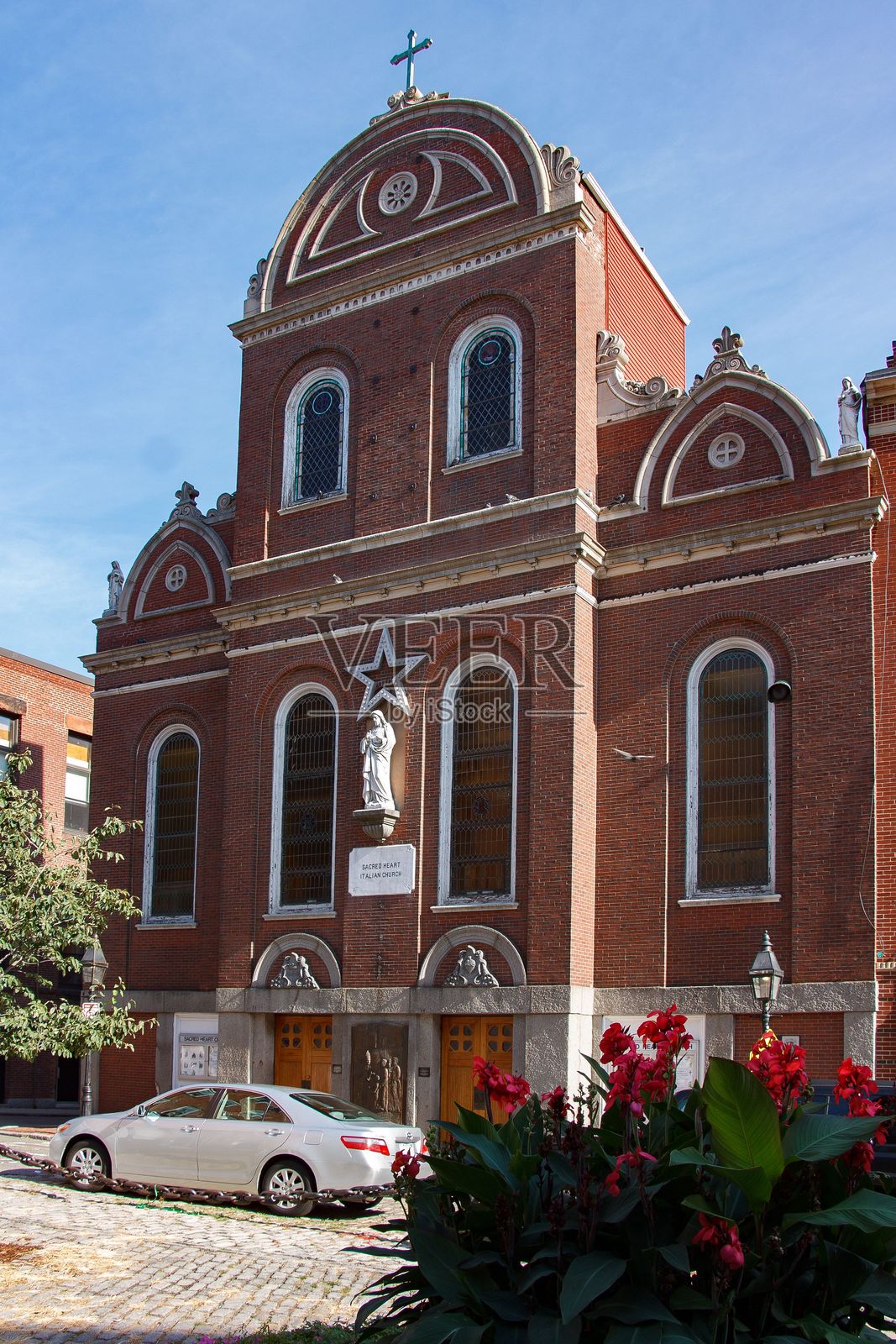 北方的圣心天主教堂历史砖砌建筑照片摄影图片