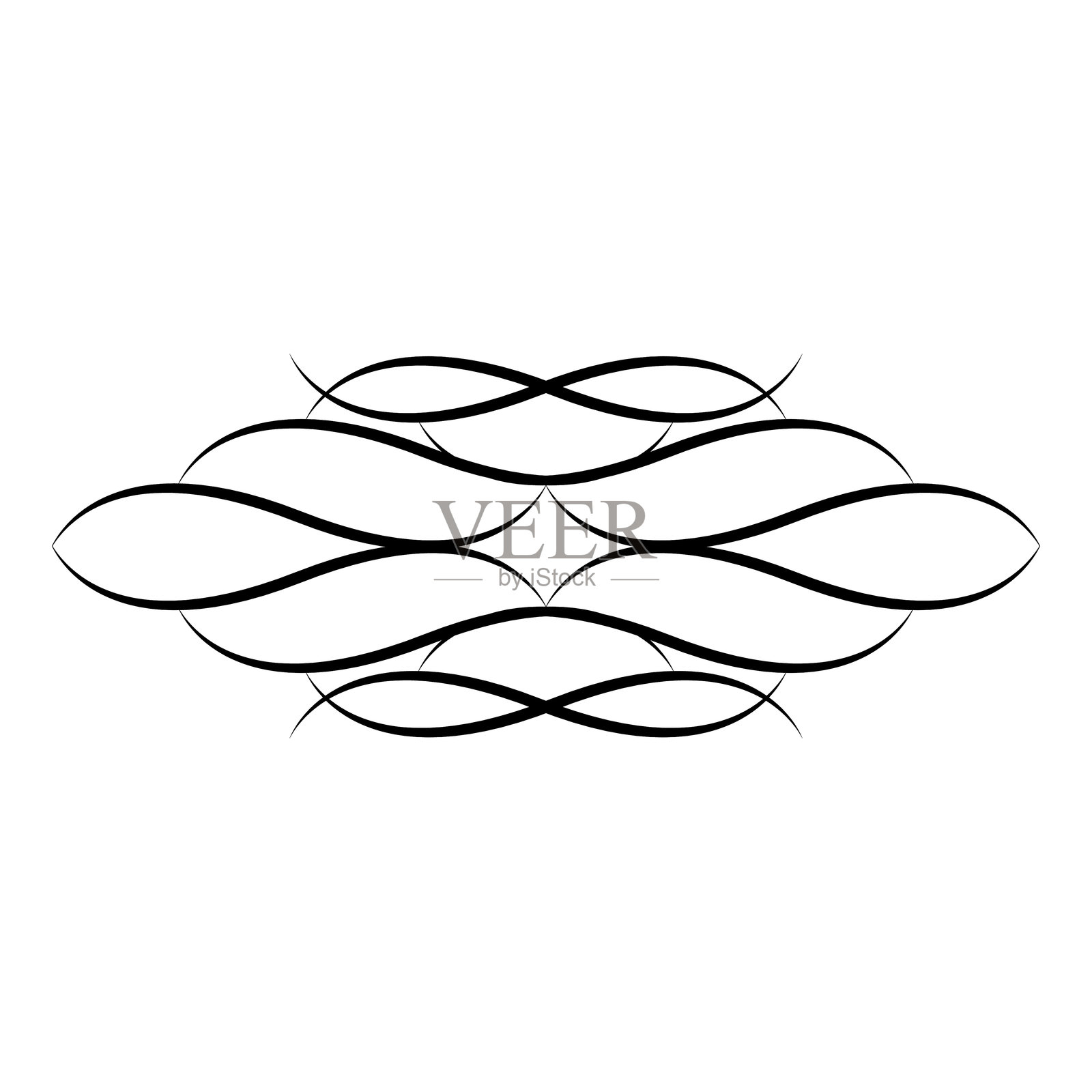 抽象的矢量装饰，流畅的曲线，理想的装饰花纹插画图片素材