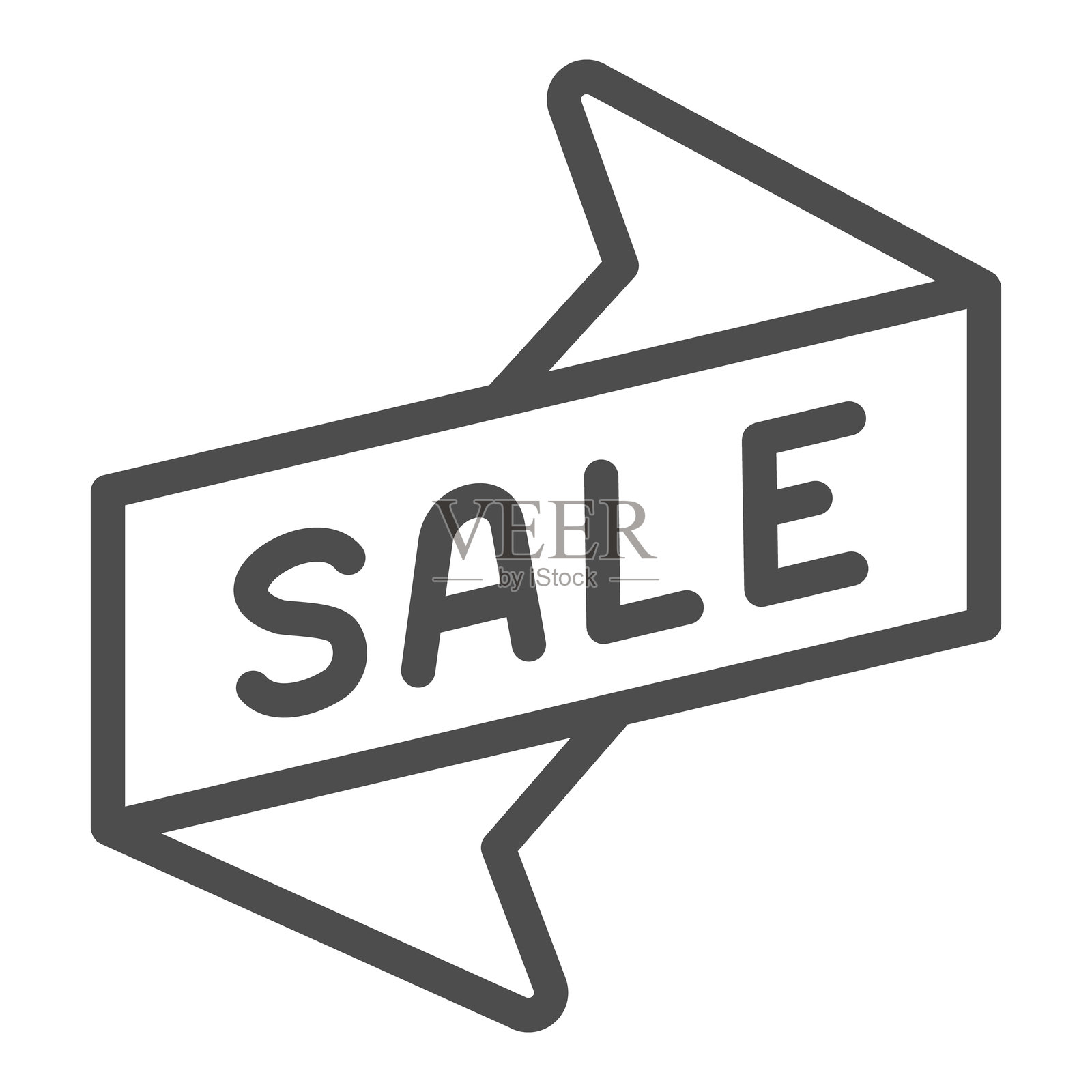 黑色星期五促销带线条图标，矢量图形。白色背景上的广告标志，适用于移动或网页设计的轮廓风格图标。插画图片素材