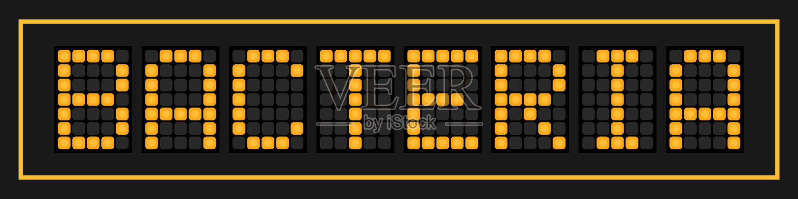 黑色背景上的橙色LED横幅，字样为“细菌”插画图片素材