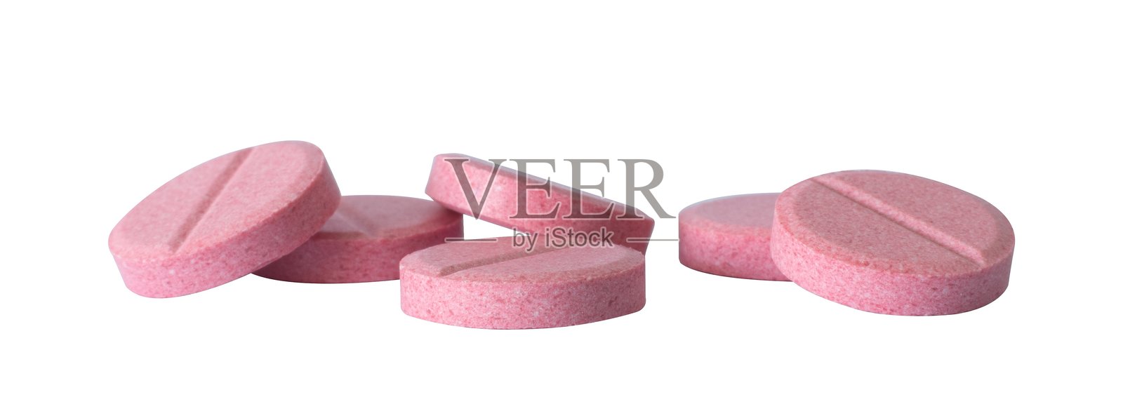 孤立的粉色药物堆照片摄影图片