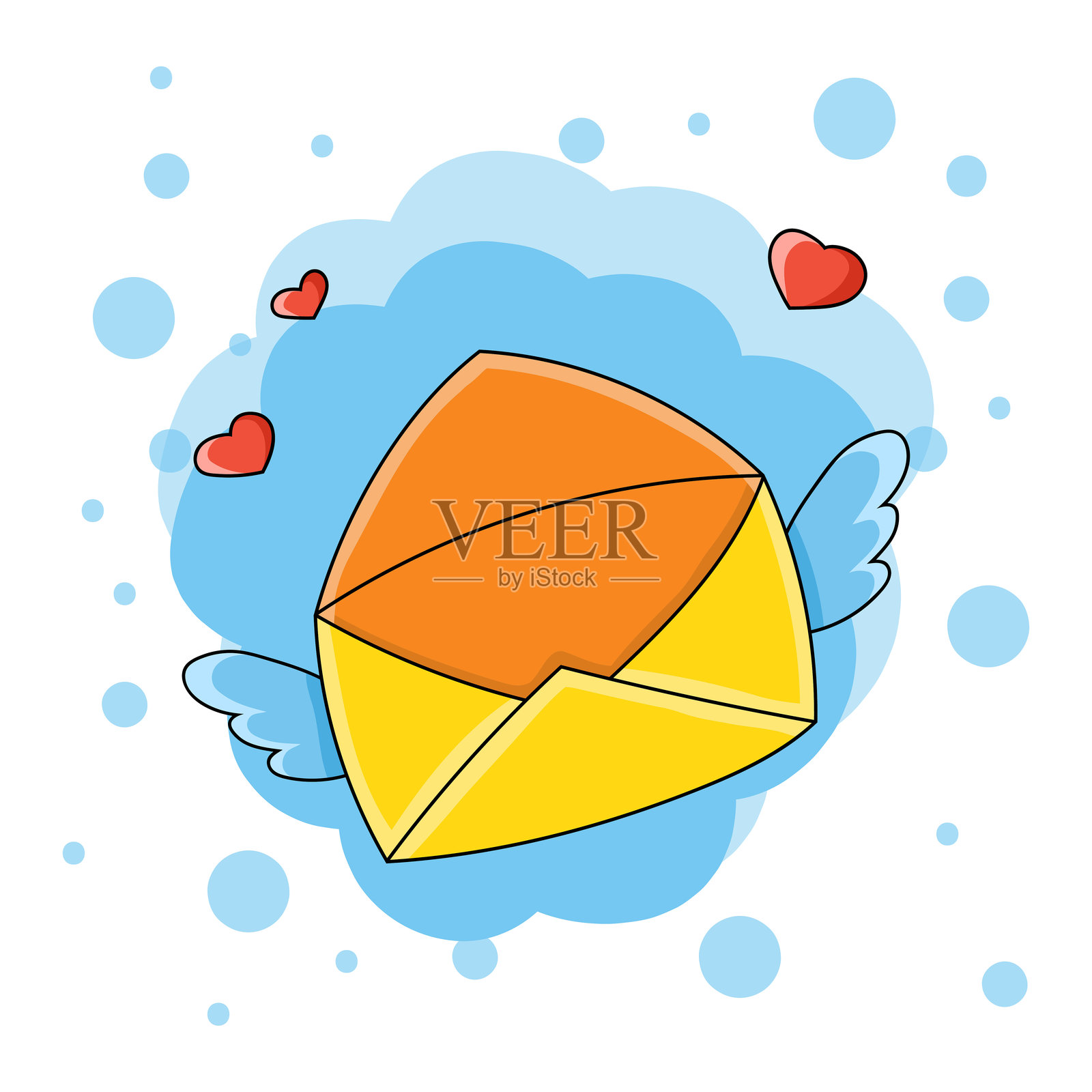 可爱的角色。孤立在色彩抽象背景上。设计元素。卡通角色。矢量插图。插画图片素材