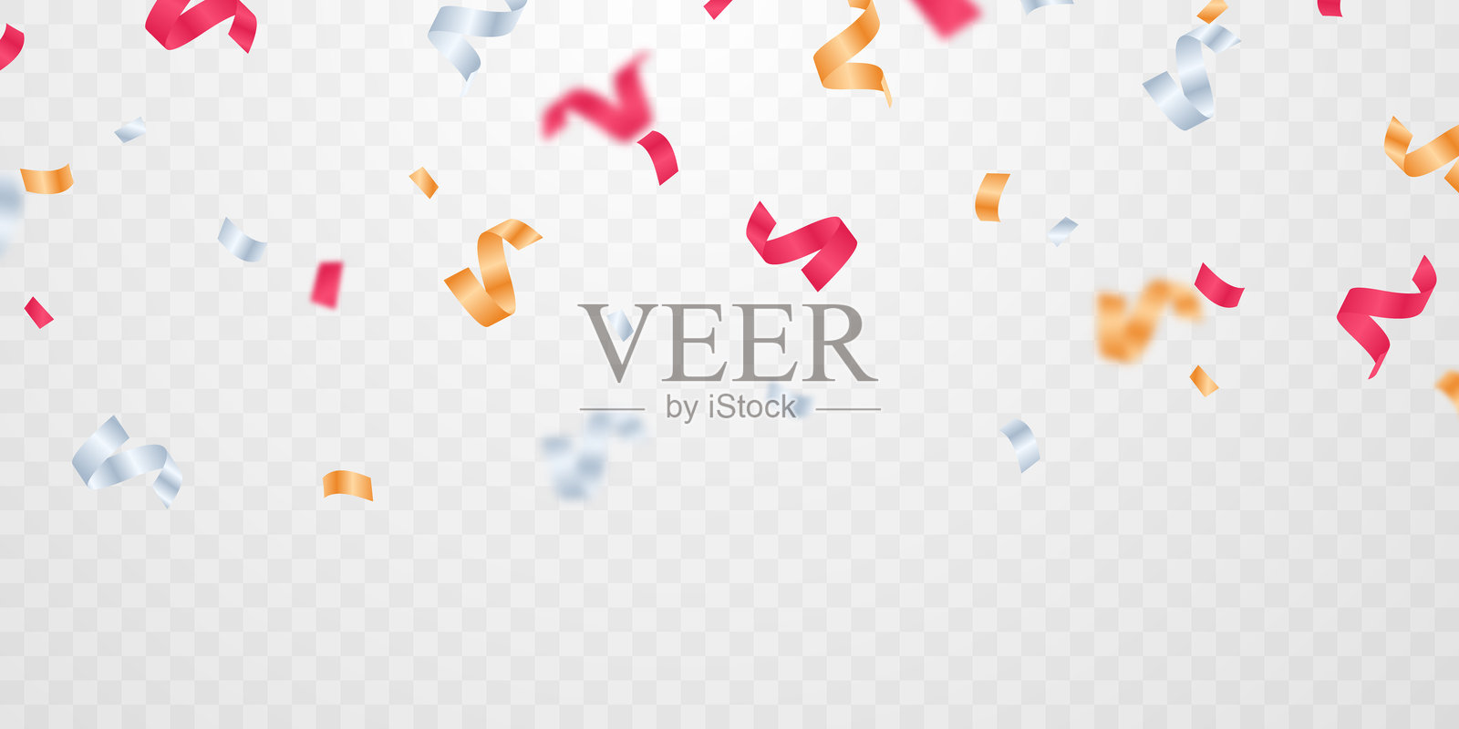 五彩纸屑背景，令人惊叹的颜色交错而下，庆祝活动的节日装饰矢量插图插画图片素材