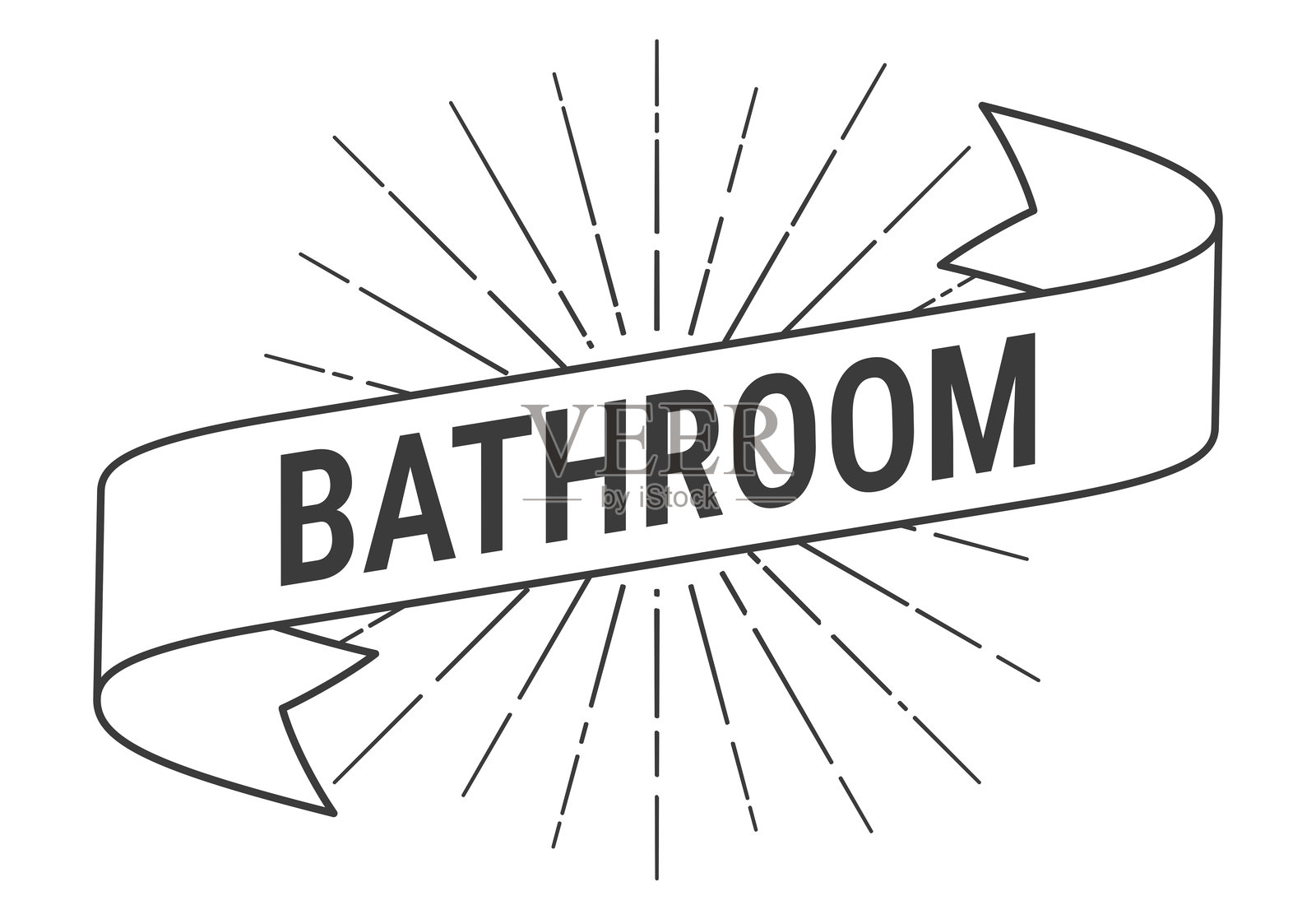 浴室 - 白色背景上的阳光爆发横幅插画图片素材