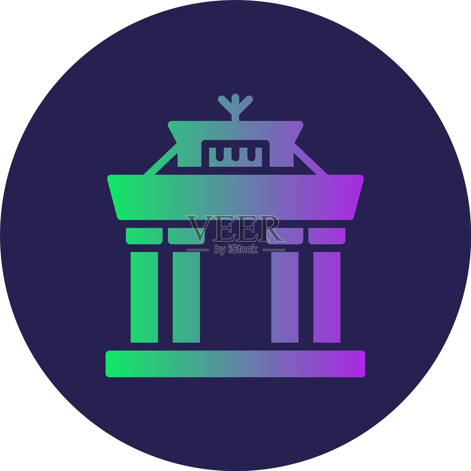 勃兰登堡门图形圆形渐变插画图片素材