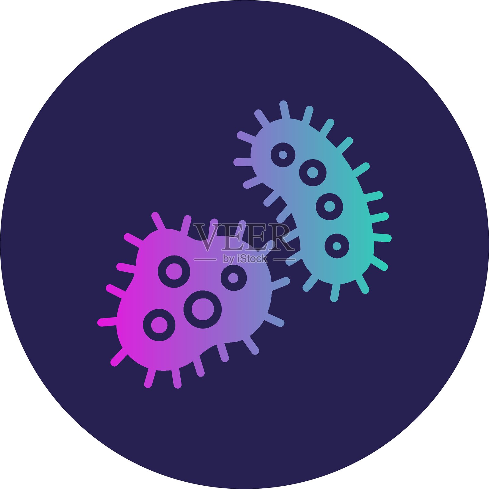 细菌图形圆形渐变插画图片素材