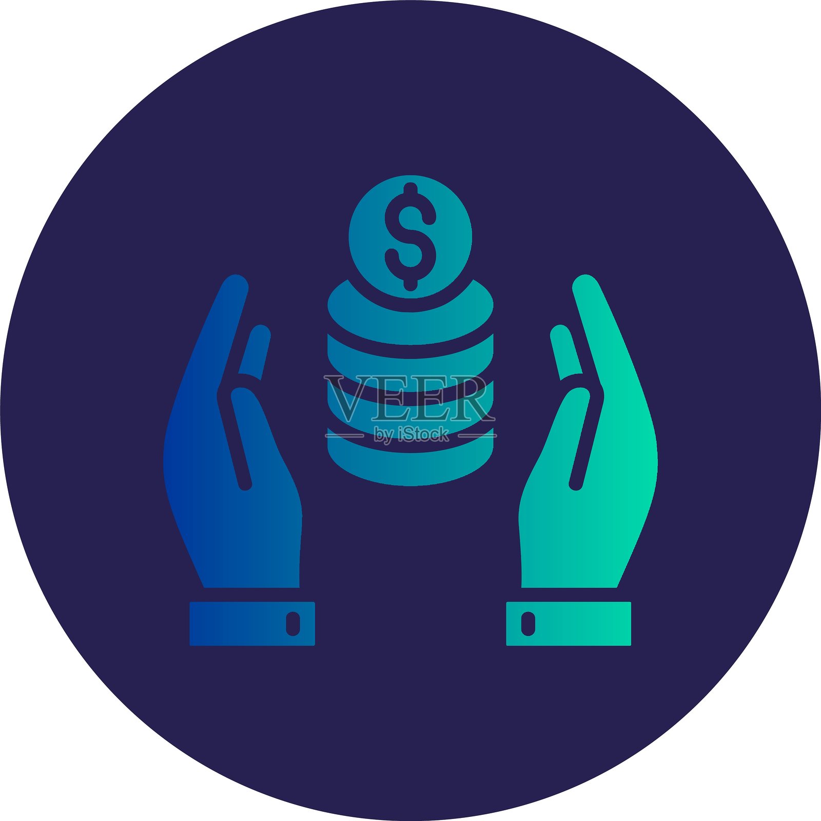 捐赠图标圆形渐变插画图片素材