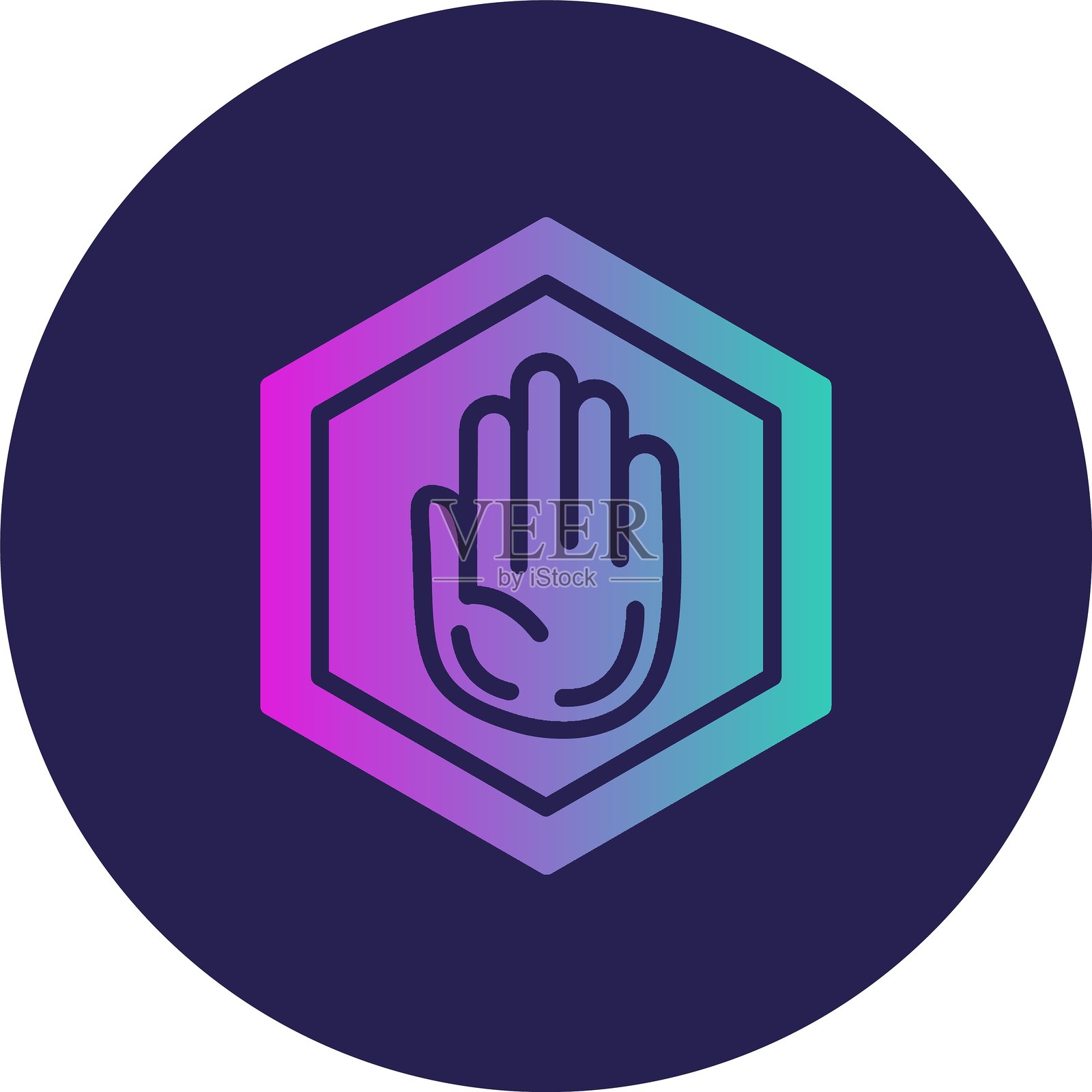 停止字形圆形渐变插画图片素材