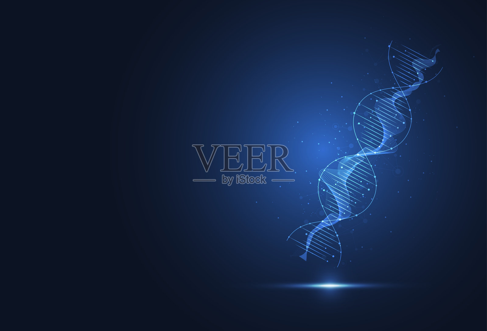 抽象科学模板背景。技术结构分子线条和点的连接。带有DNA、医学、化学的壁纸或横幅。插画图片素材