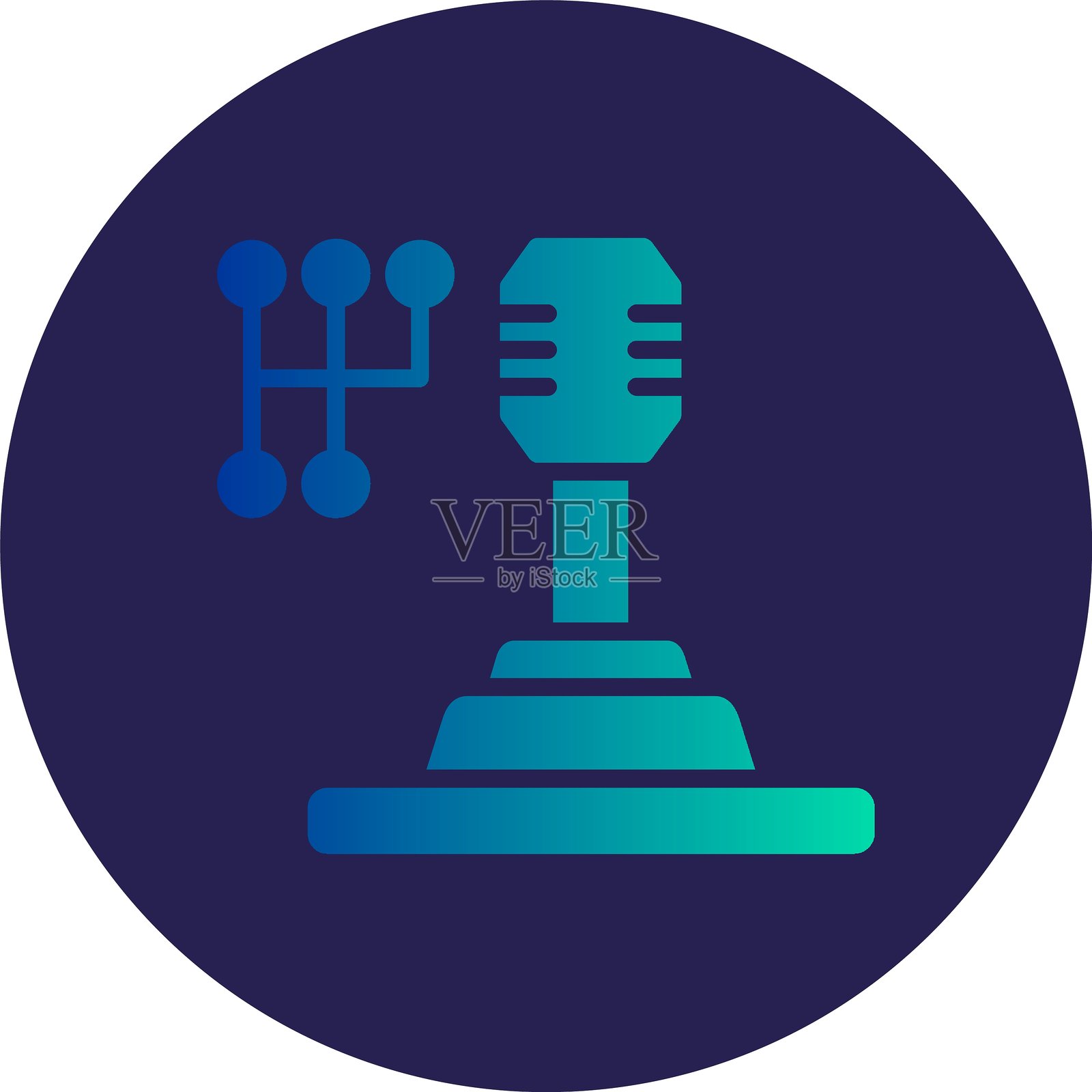 齿轮换挡图标圆形渐变插画图片素材