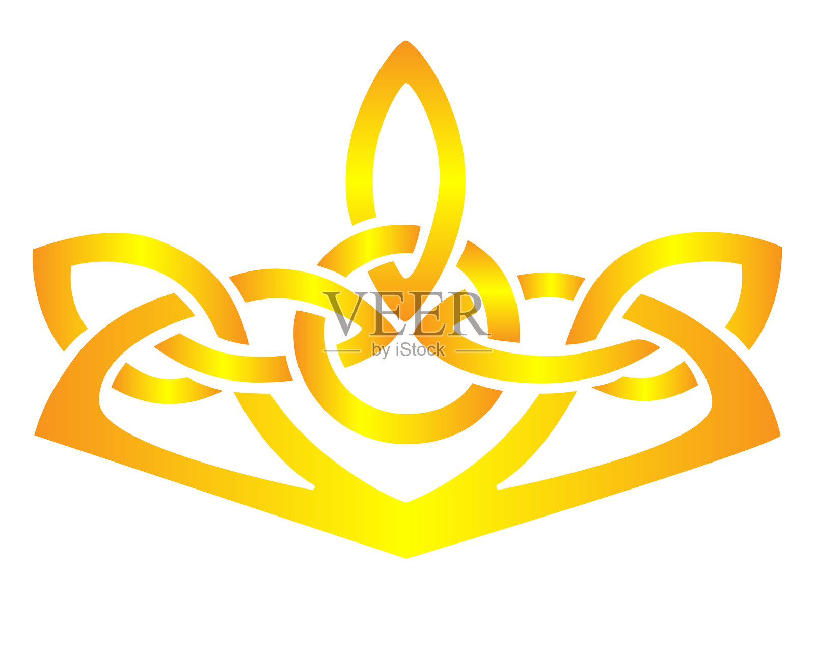 凯尔特装饰元素 - 矢量全彩金色元素。插画图片素材