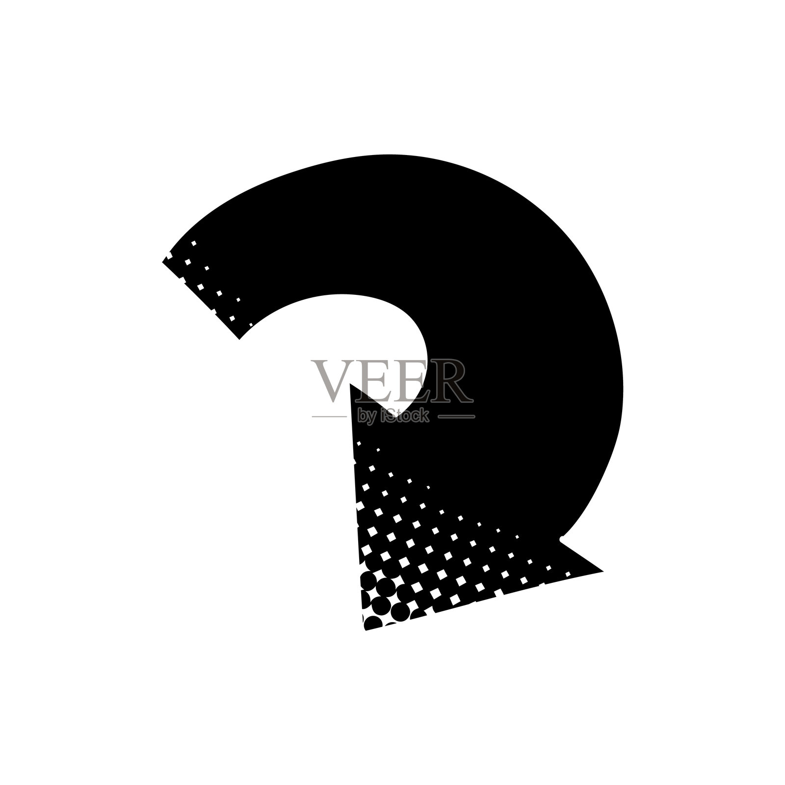 黑色手绘箭头图标，采用半色调纹理风格插画图片素材