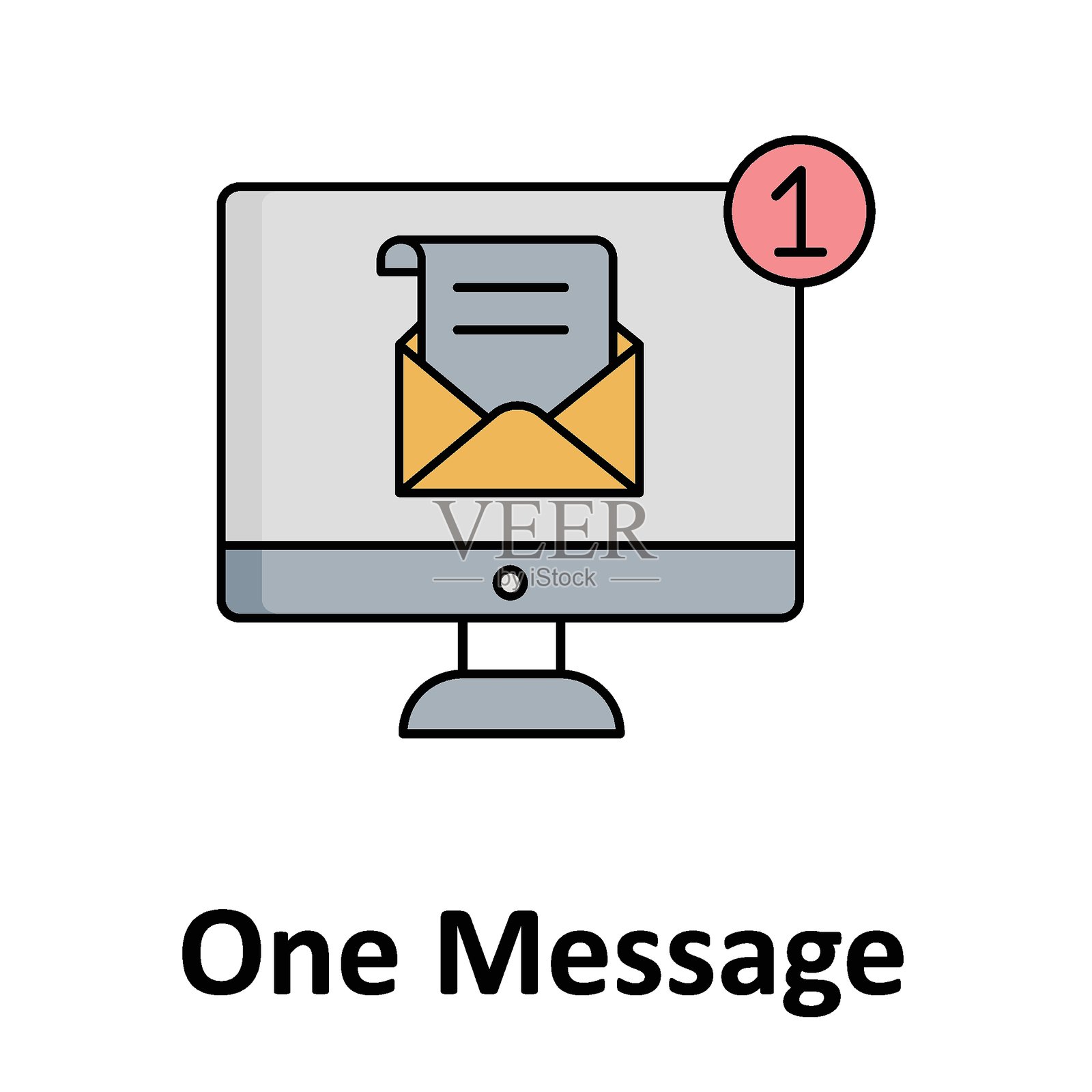 可轻松修改或编辑的消息接收向量图标插画图片素材