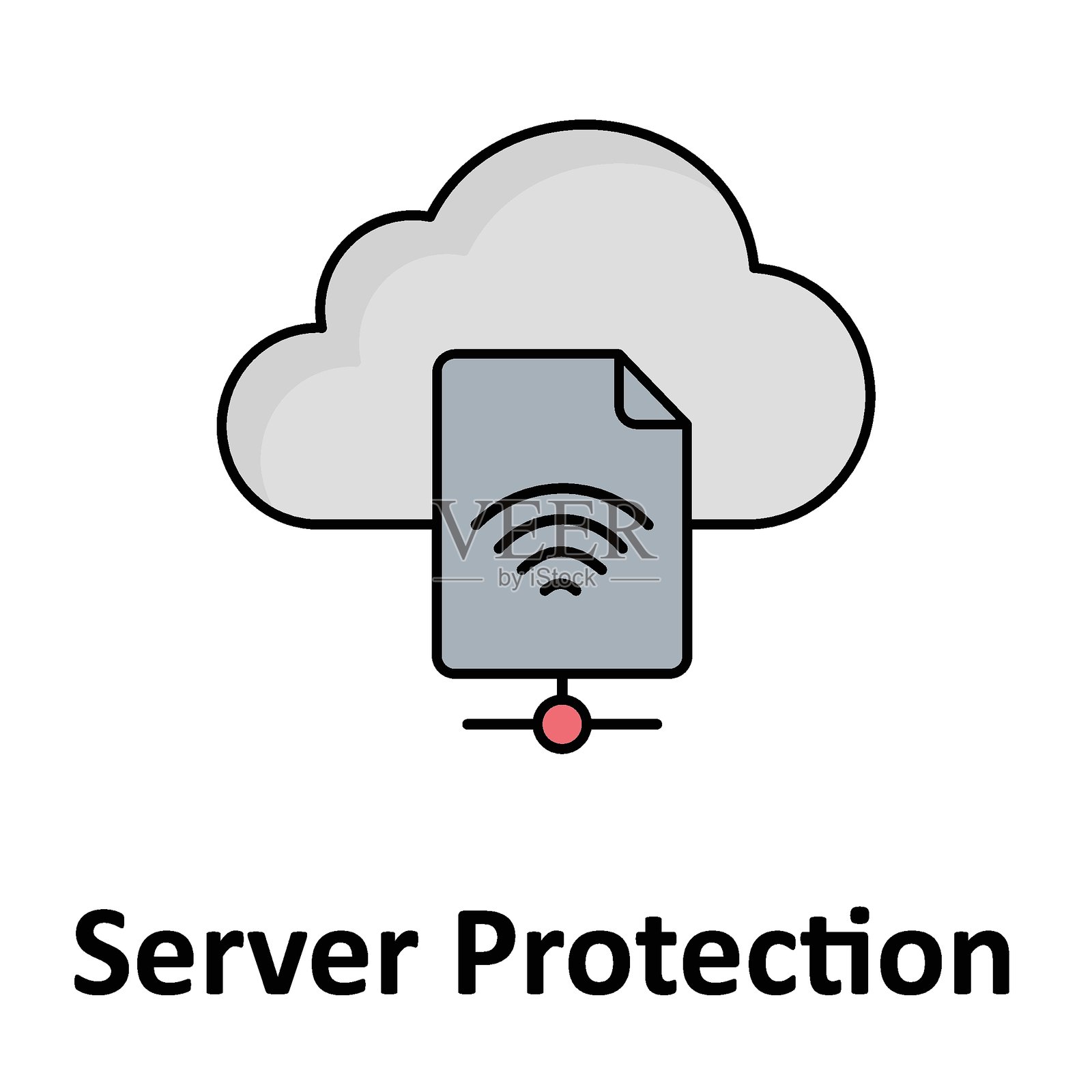 可轻松修改或编辑的服务器保护矢量图标插画图片素材