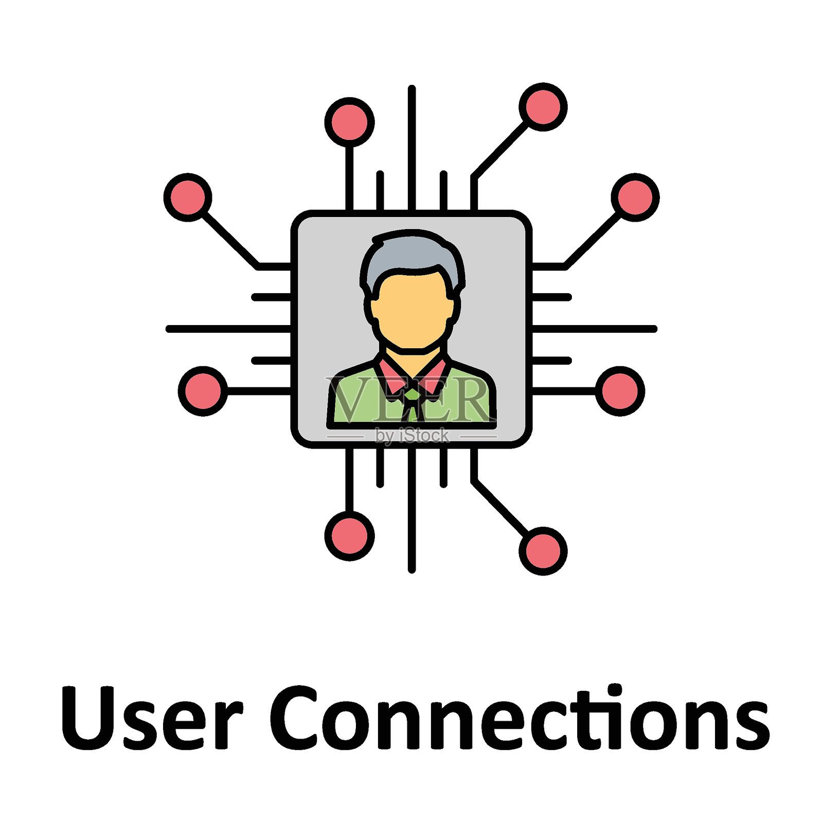 用户连接矢量图标，易于修改或编辑插画图片素材